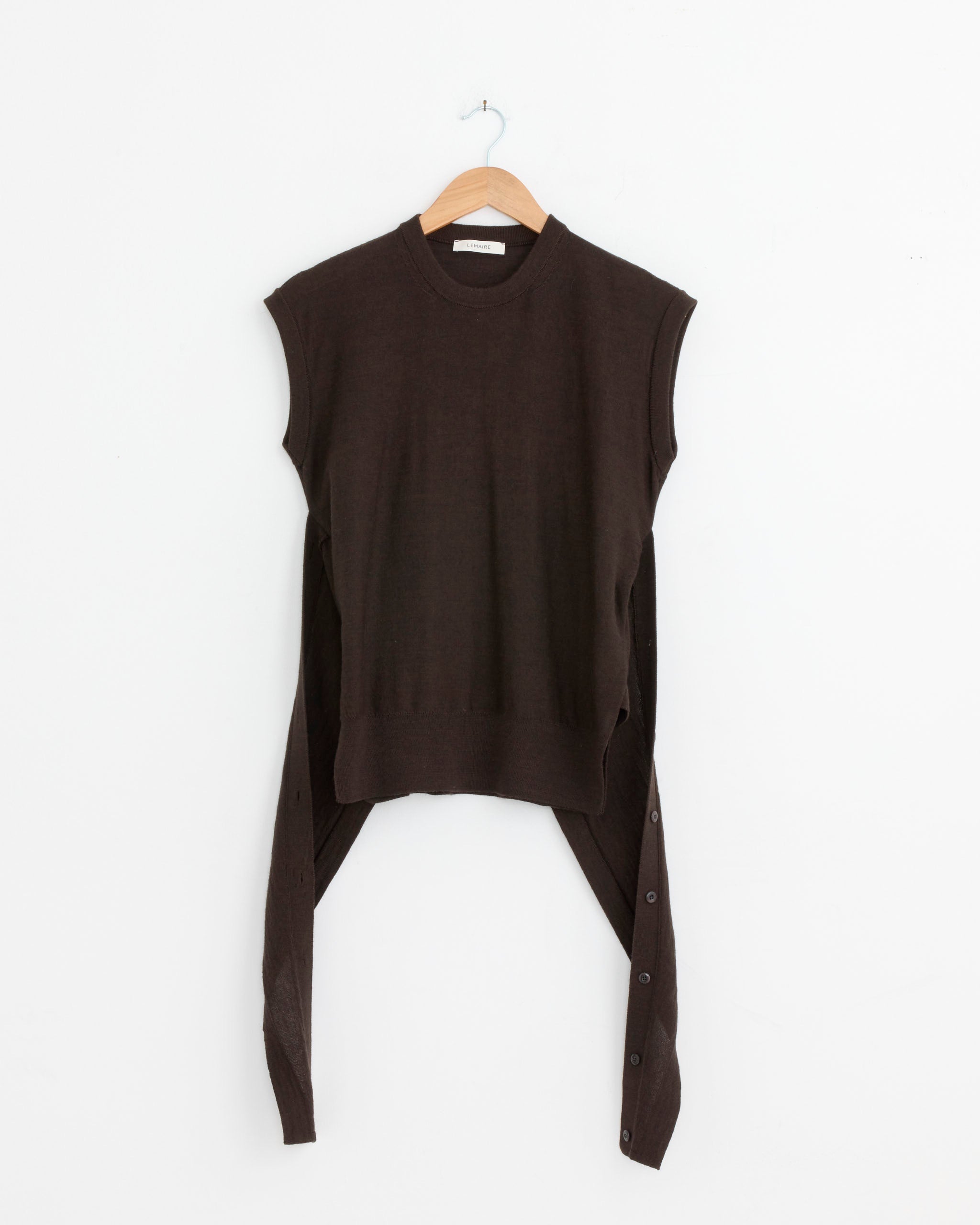 Lemaire Sleeveless Buttoned Top - Dark Cacao / S (279010)