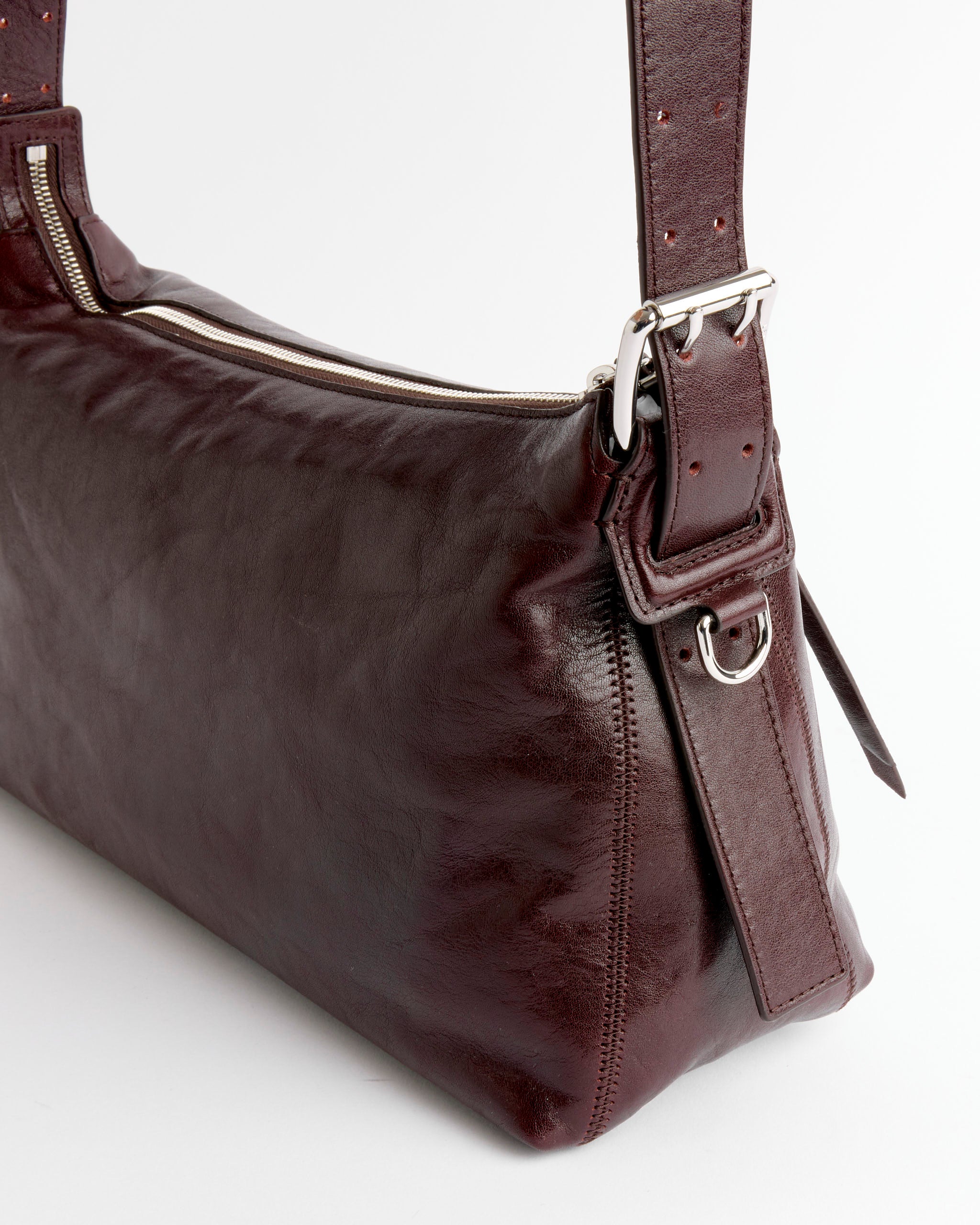Belted Baguette Bag in Chianti