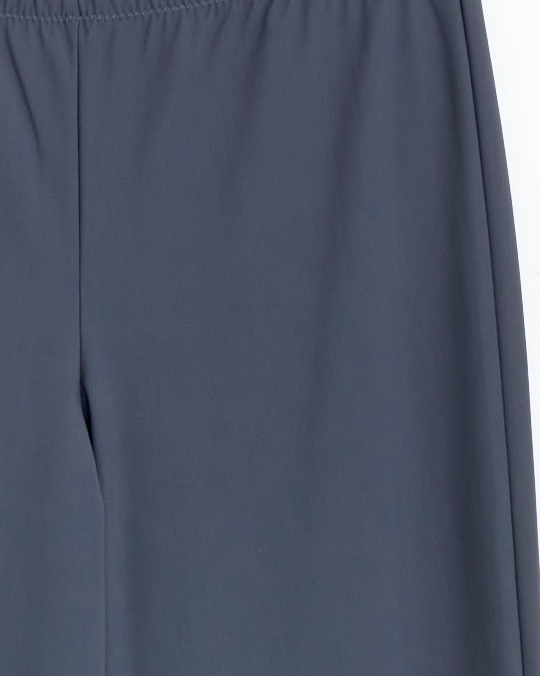 Close-up of the Gimaguas Lula Trouser in Grey, highlighting the elastic waistband and smooth stretch microfiber fabric on the upper section.
