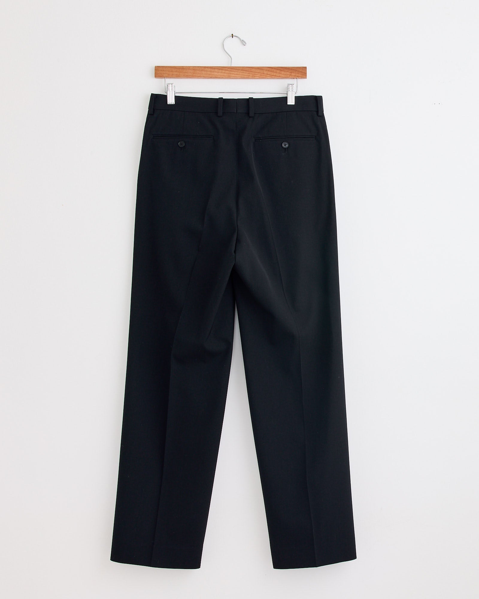 Light Wool Gabardine Two Tuck Slack in Top Black - Top Black / 4 (279250)