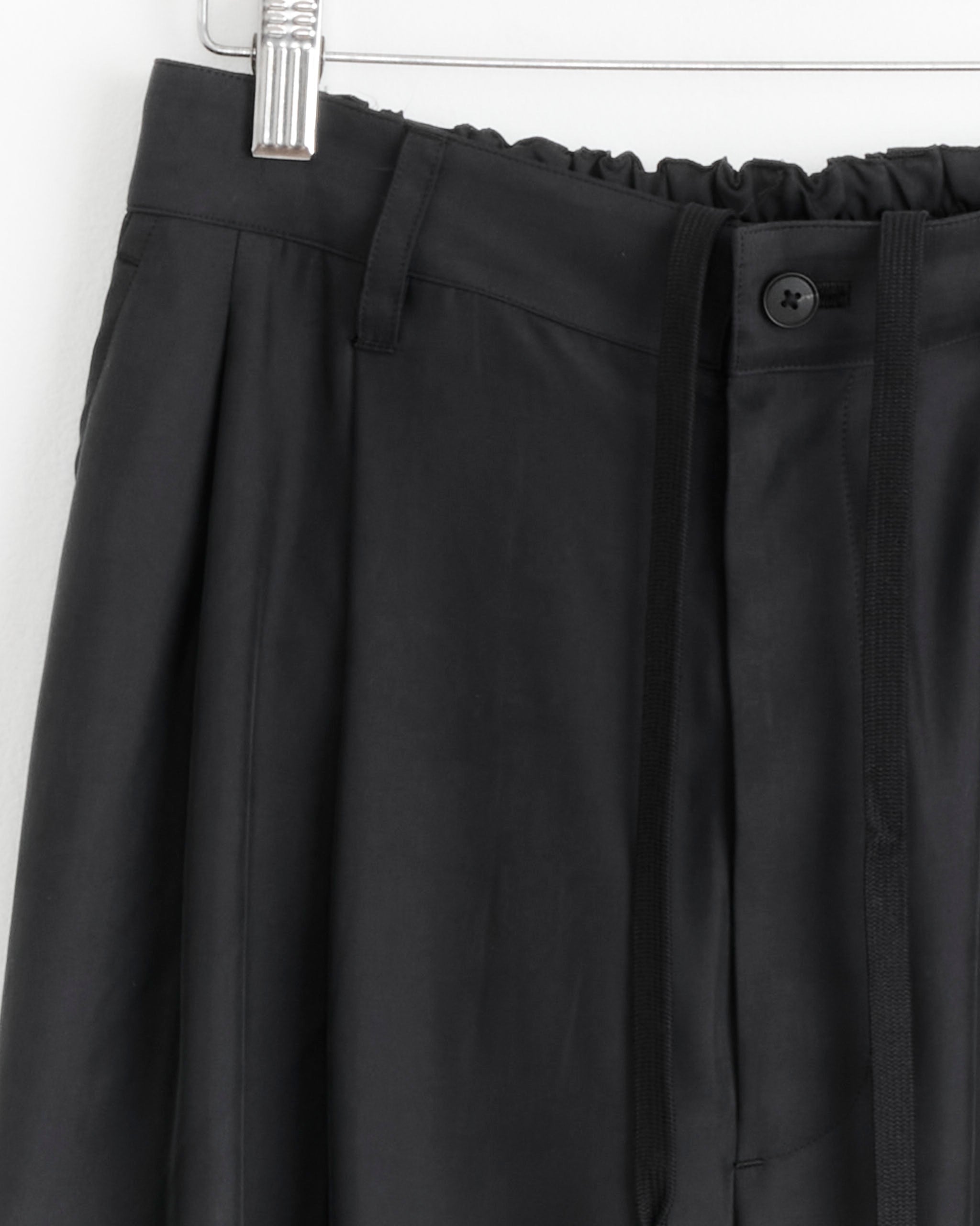 Cupro Twill Wide Easy Trouser in Black