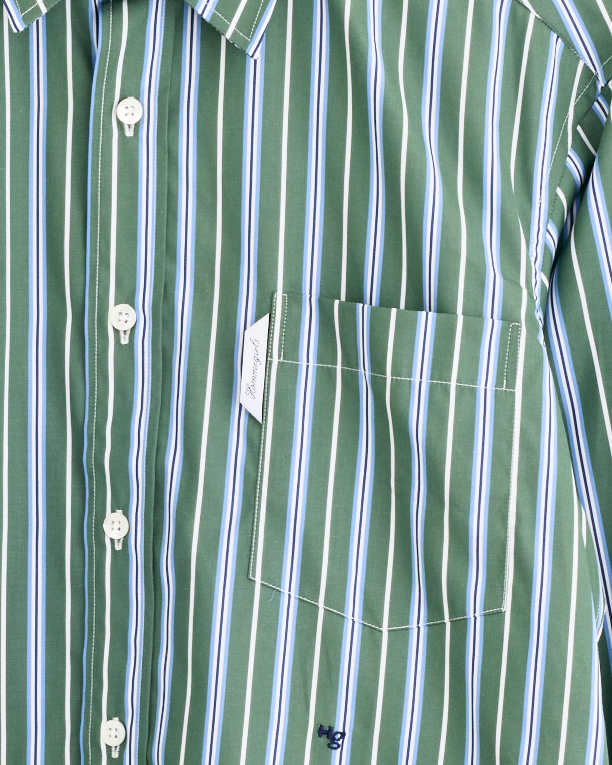 Oxford Shirt in Green Porto Stripe Oxford Shirt in Green Porto Stripe