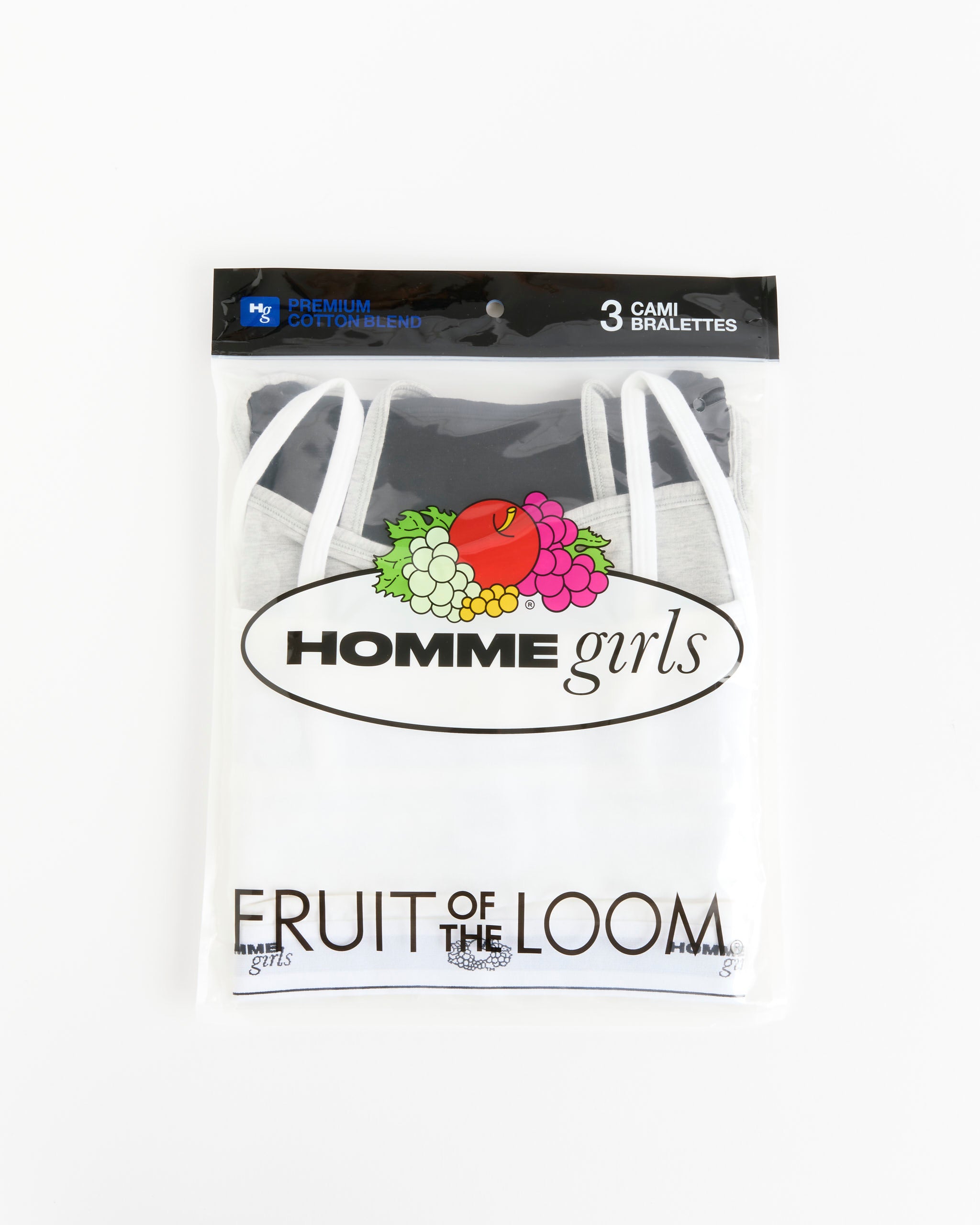 Hommegirls Cami Bralette (3 Pack) Black/Heather Grey/White - Black/Heather Grey/White / S (279485)