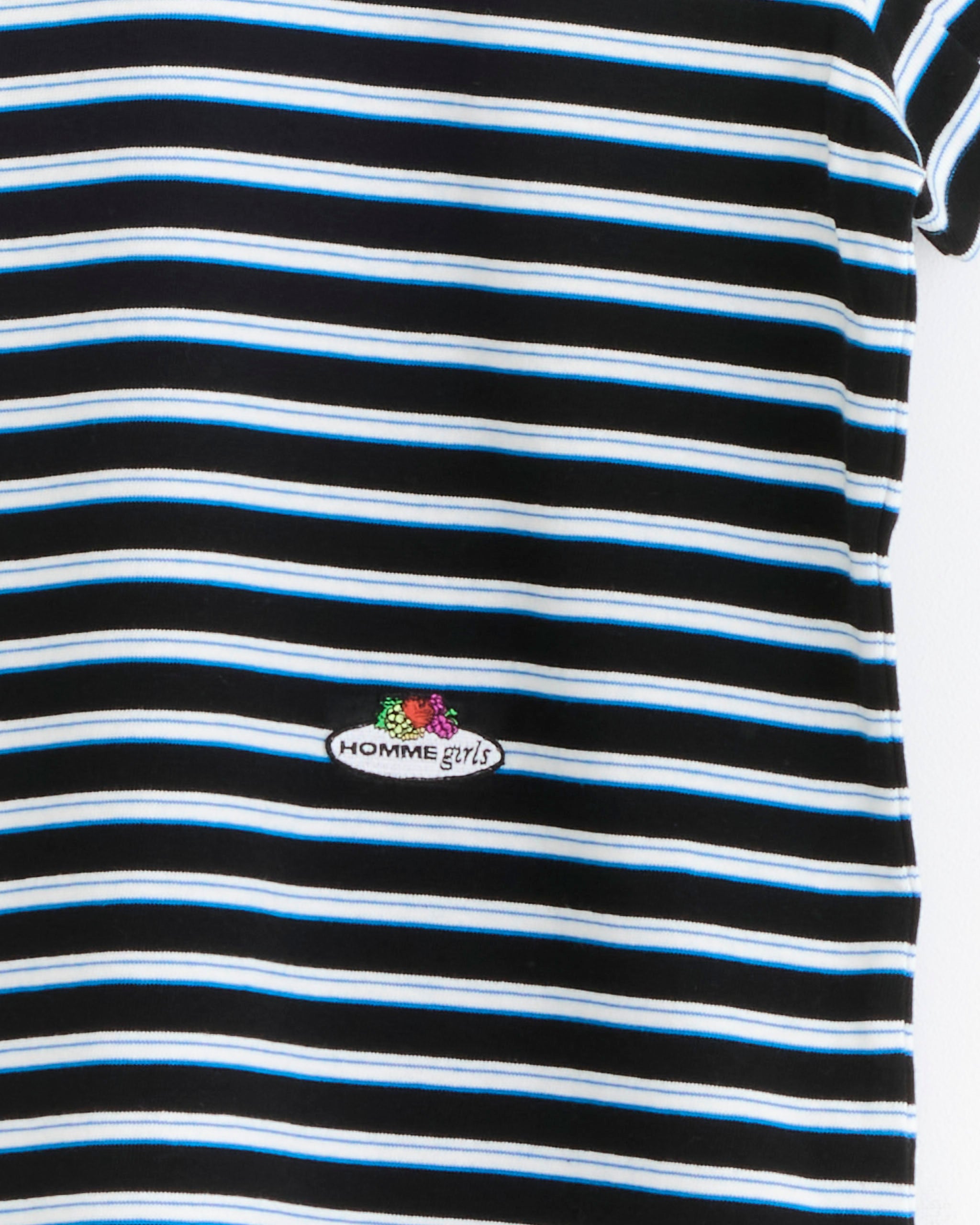 Hommegirls Striped Baby Tee Black Blue Stripe - Black Blue Stripe / S (279504)