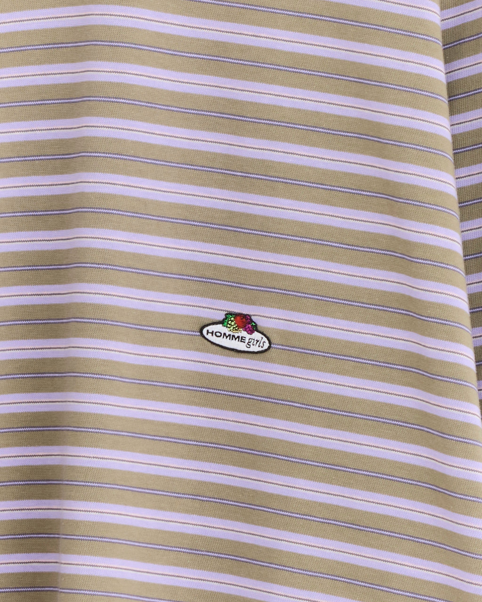 Hommegirls Striped Long Sleeve Polo Lilac Stripe - Lilac Stripe / S (279508)