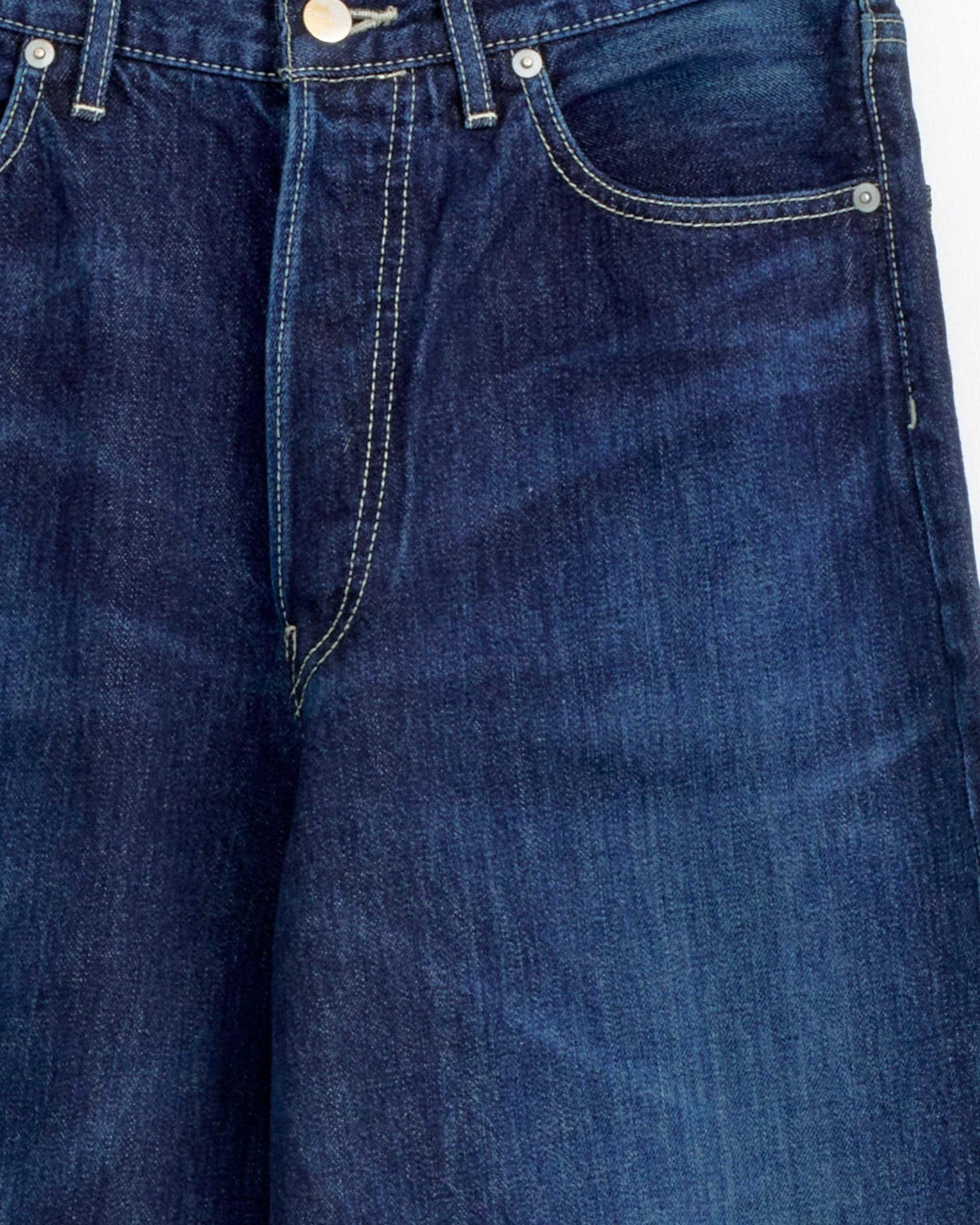 Selvage Five Pocket Wide Straight Pant in Indigo