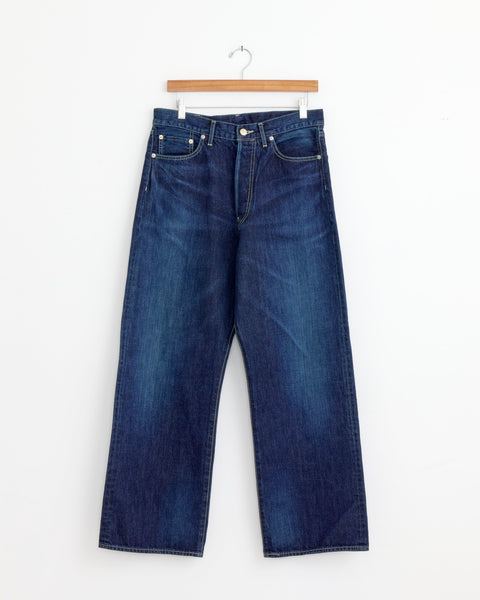 Selvage Five Pocket Wide Straight Pant in Indigo