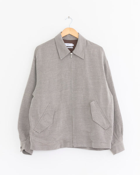 AFFA PILE HARRINGTON JACKET グレー Mサイズ Linen Cupronickel Hopsack Harrington Jacket in Taupe