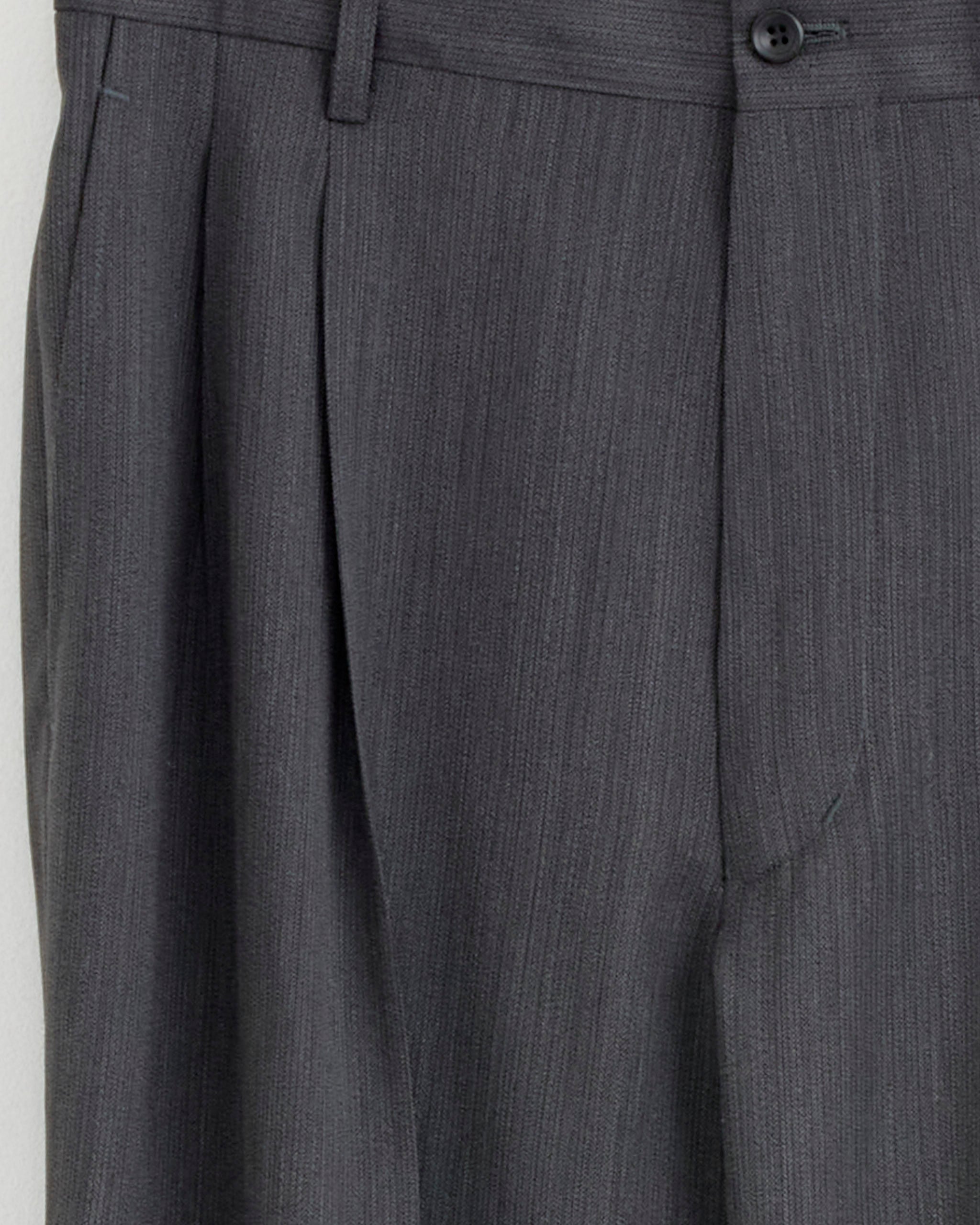 Melange Herringbone Pleated Wide Trouser - Grey / 1 (279565)