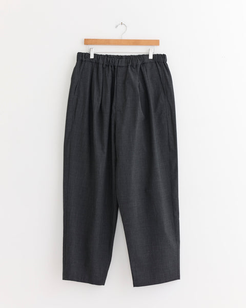 Double Pleated Wide Easy Pant in Charcoal Grey