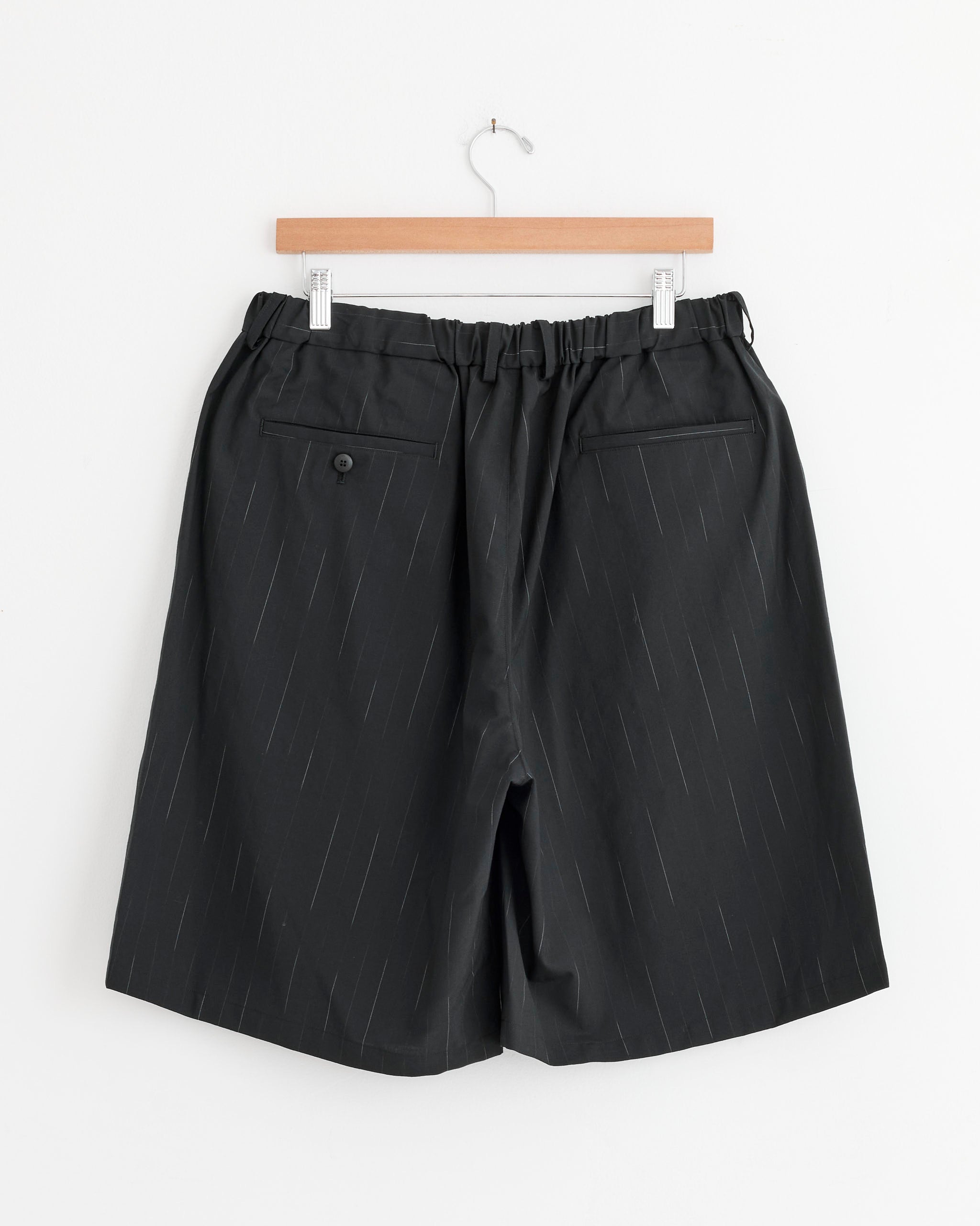 Double Pleated Wide Easy Short in Black