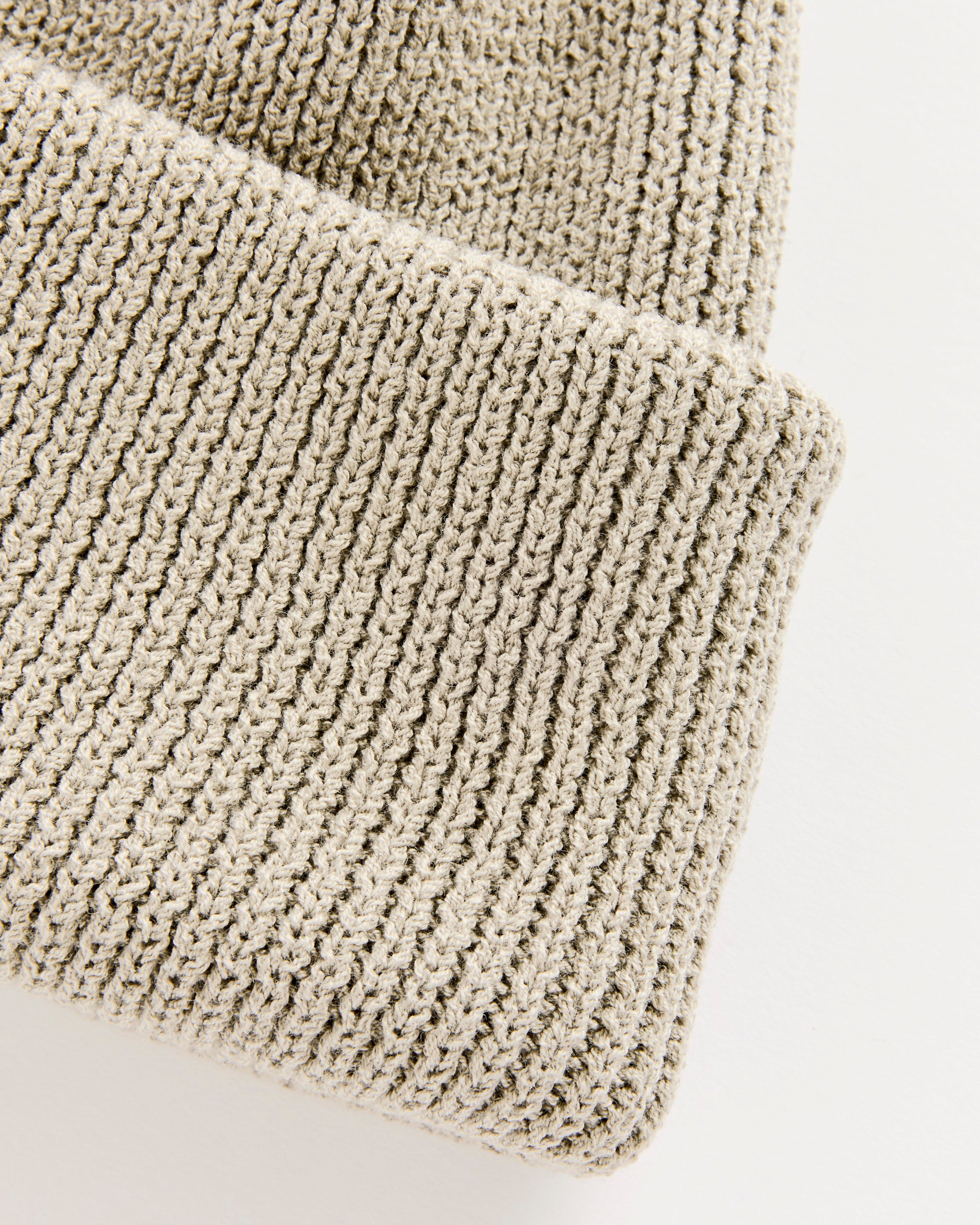 Knit Big Watch Cap in Beige