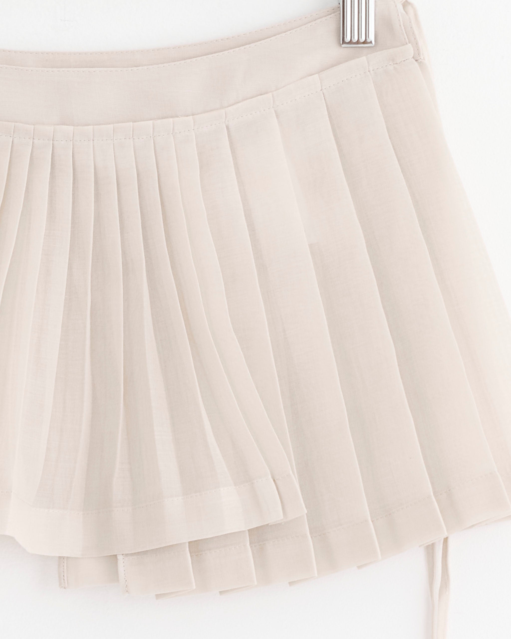 今期完売品 amomento Pleated Belt, Beige Pleated Belt