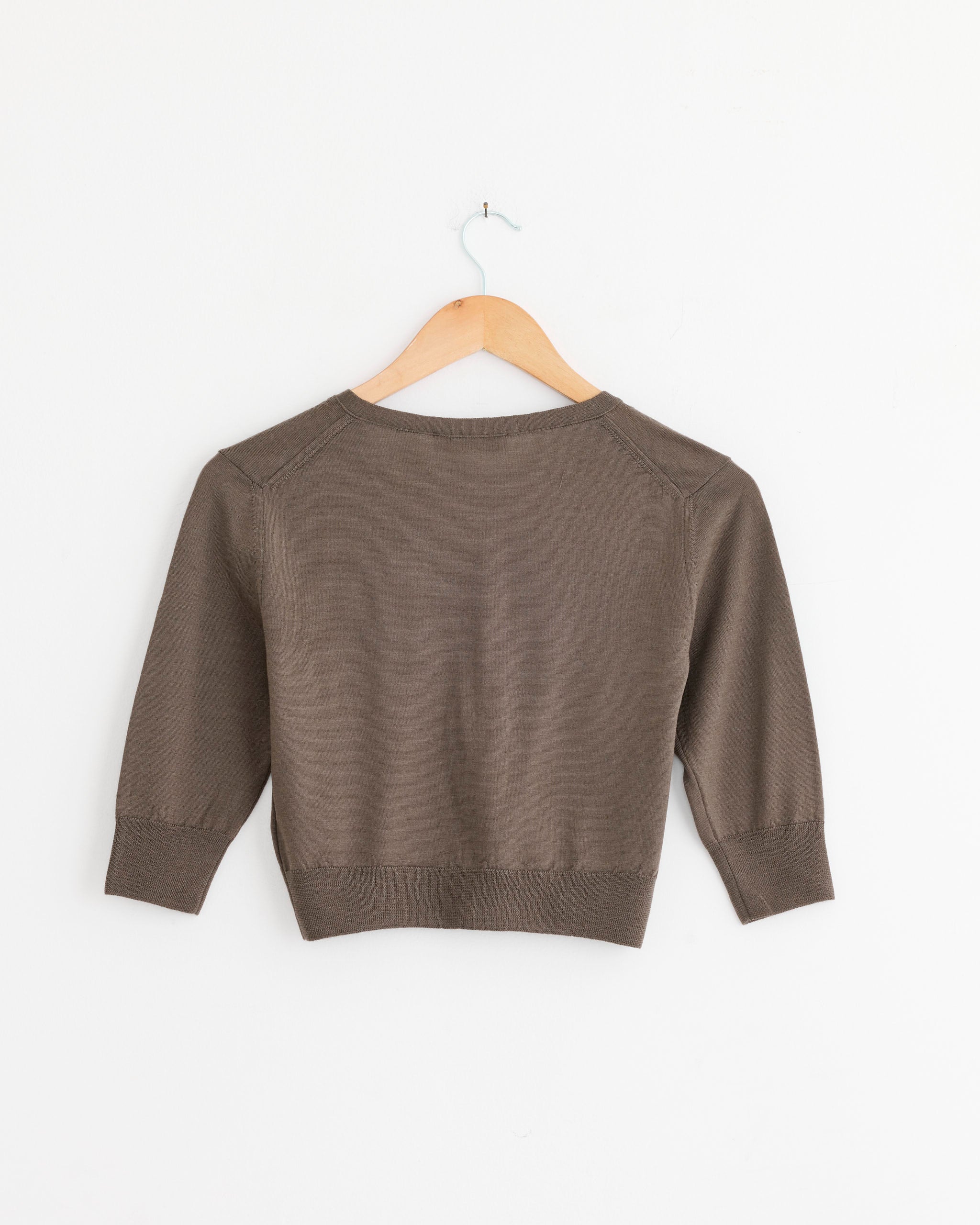 Amomento Wool V-Neck Crop Cardigan Brown - Brown / 0 (280087)