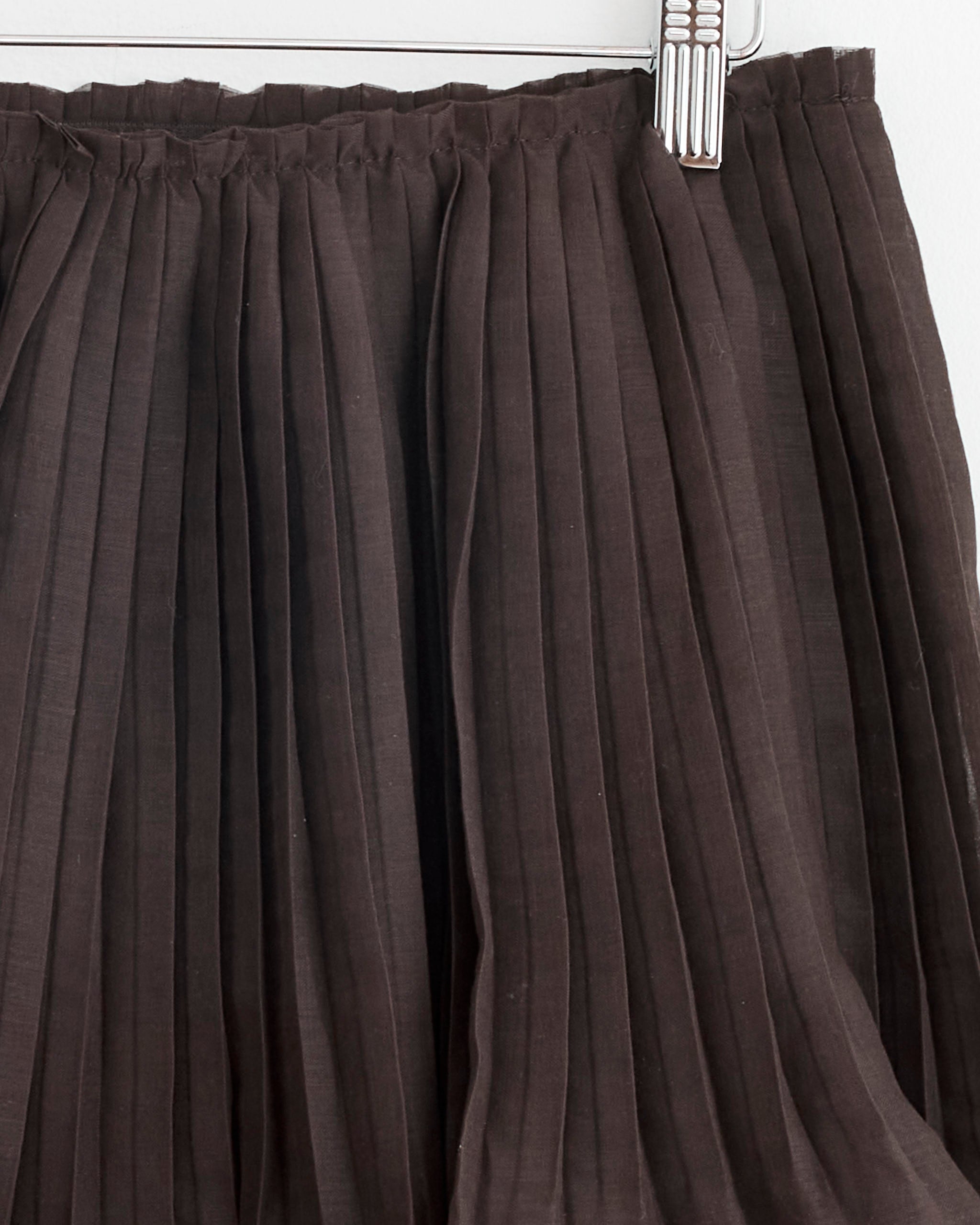 Pleated Mini Skirt in Brown