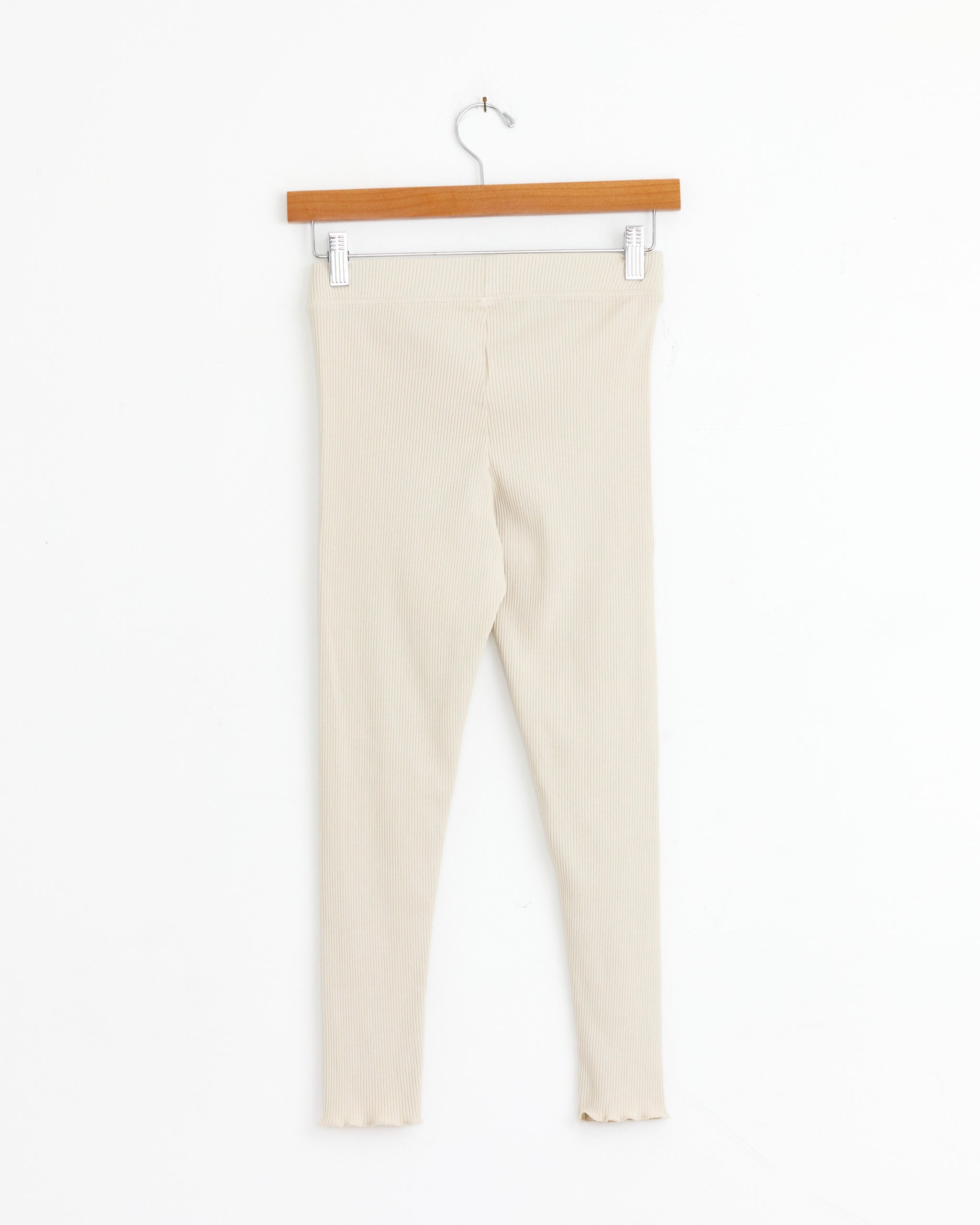 Ruffle Rib Leggings in Greige
