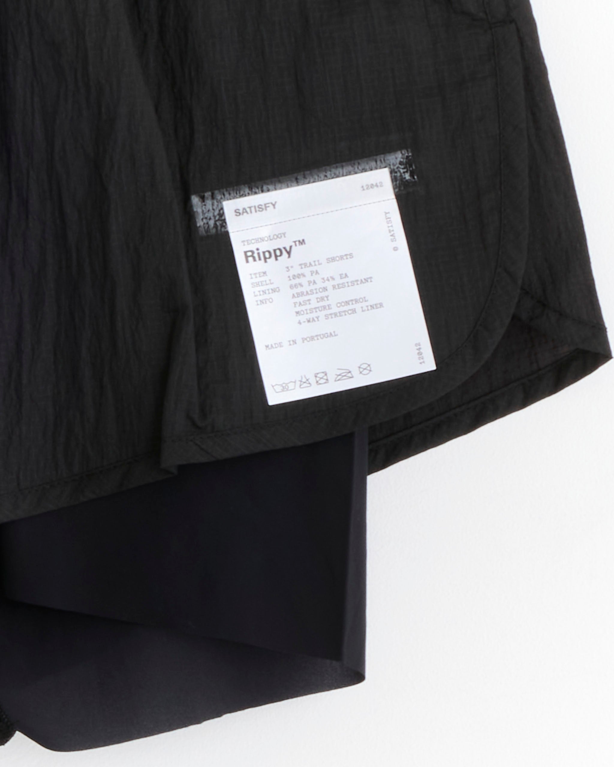 Satisfy Running Rippy 3" Trail Short - Aged Black / M (280670)