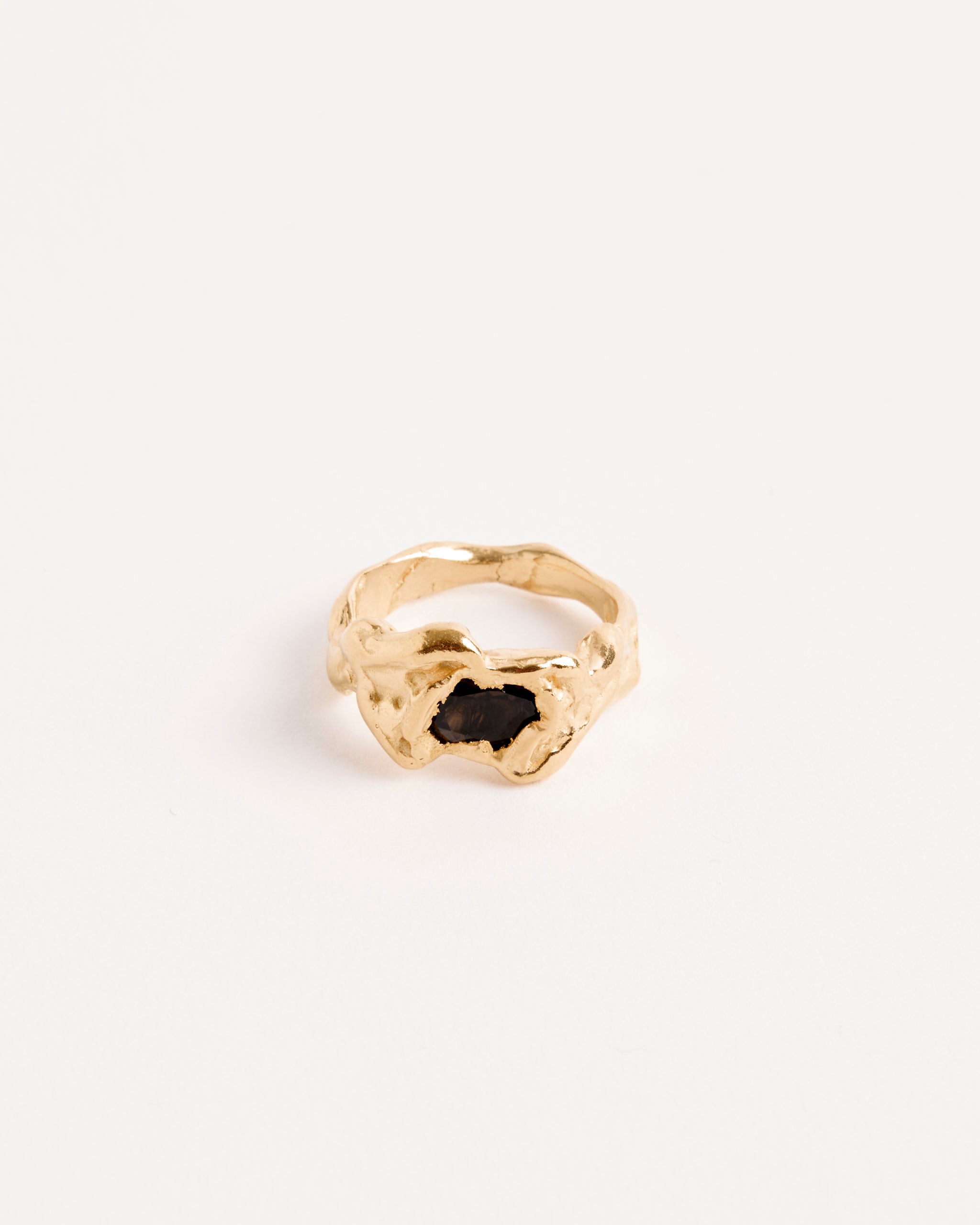 Simuero Ola Ring Gold Plated/Smoky Quartz - Gold Plated/Smoky Quartz / 6 (280691)