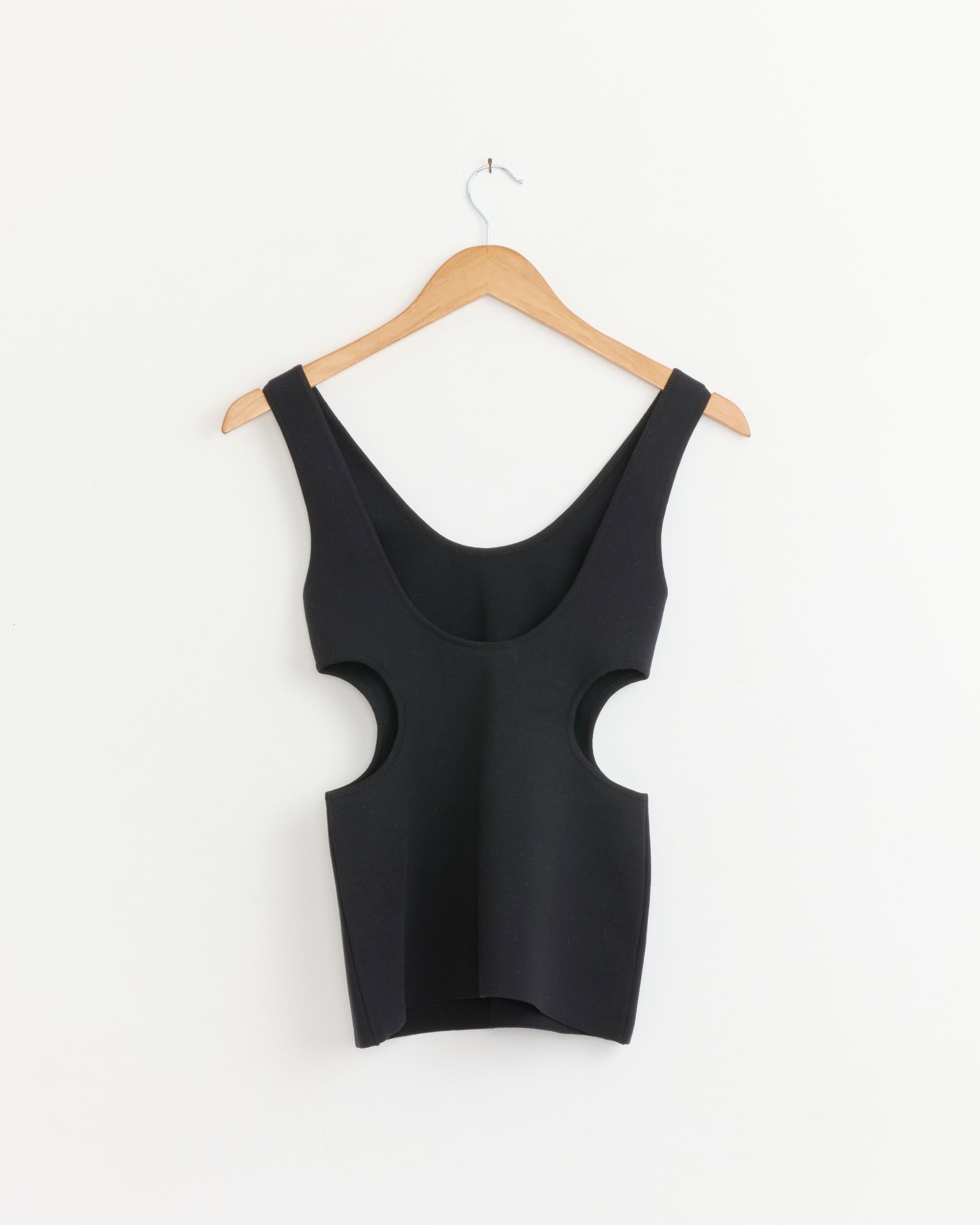 トップス DOUBLE FACED SILK COTTON KNIT LONG TANK Double Faced Silk Cotton Knit Tank in Black