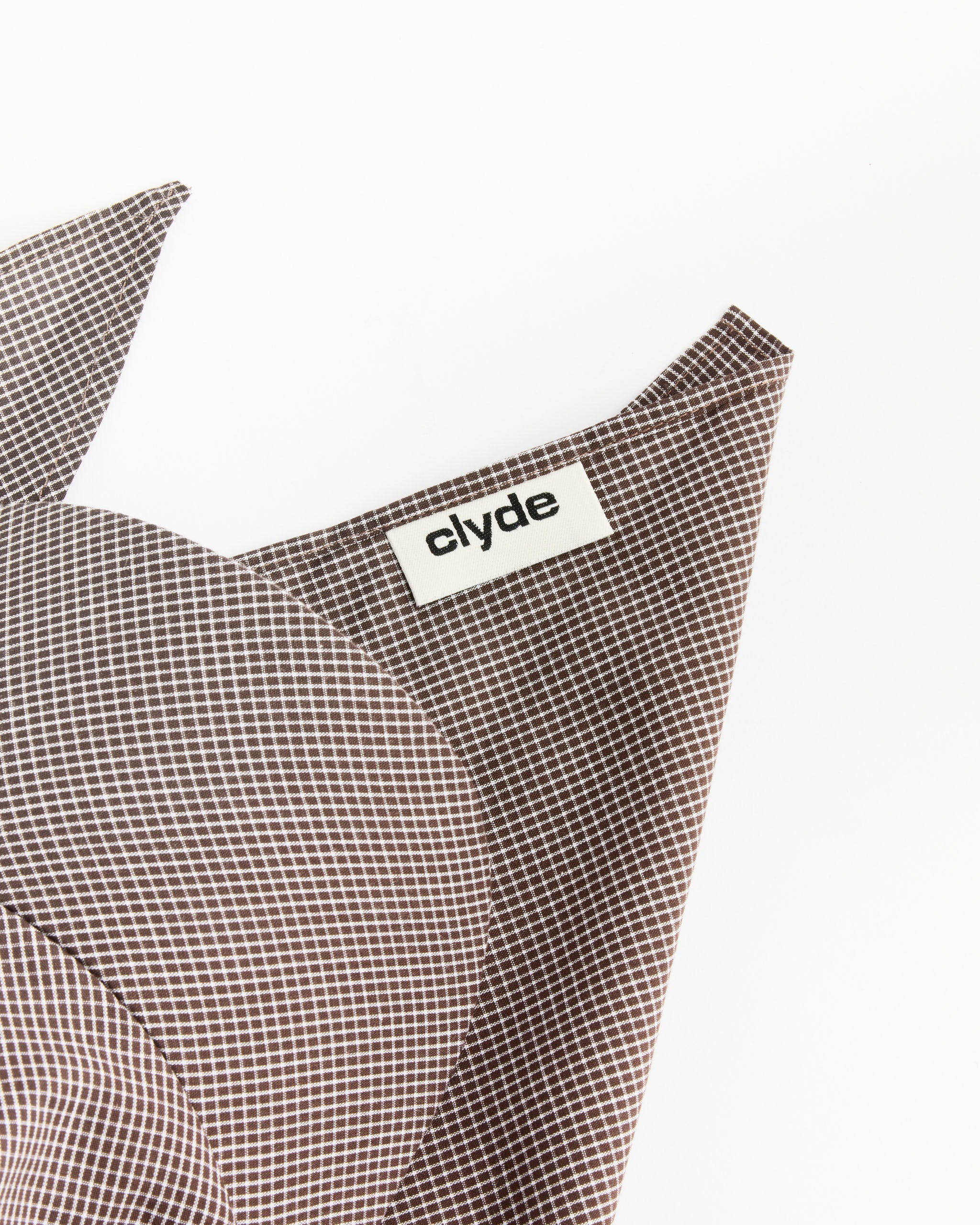 Brimmed Scarf in Chocolate Gingham Poplin