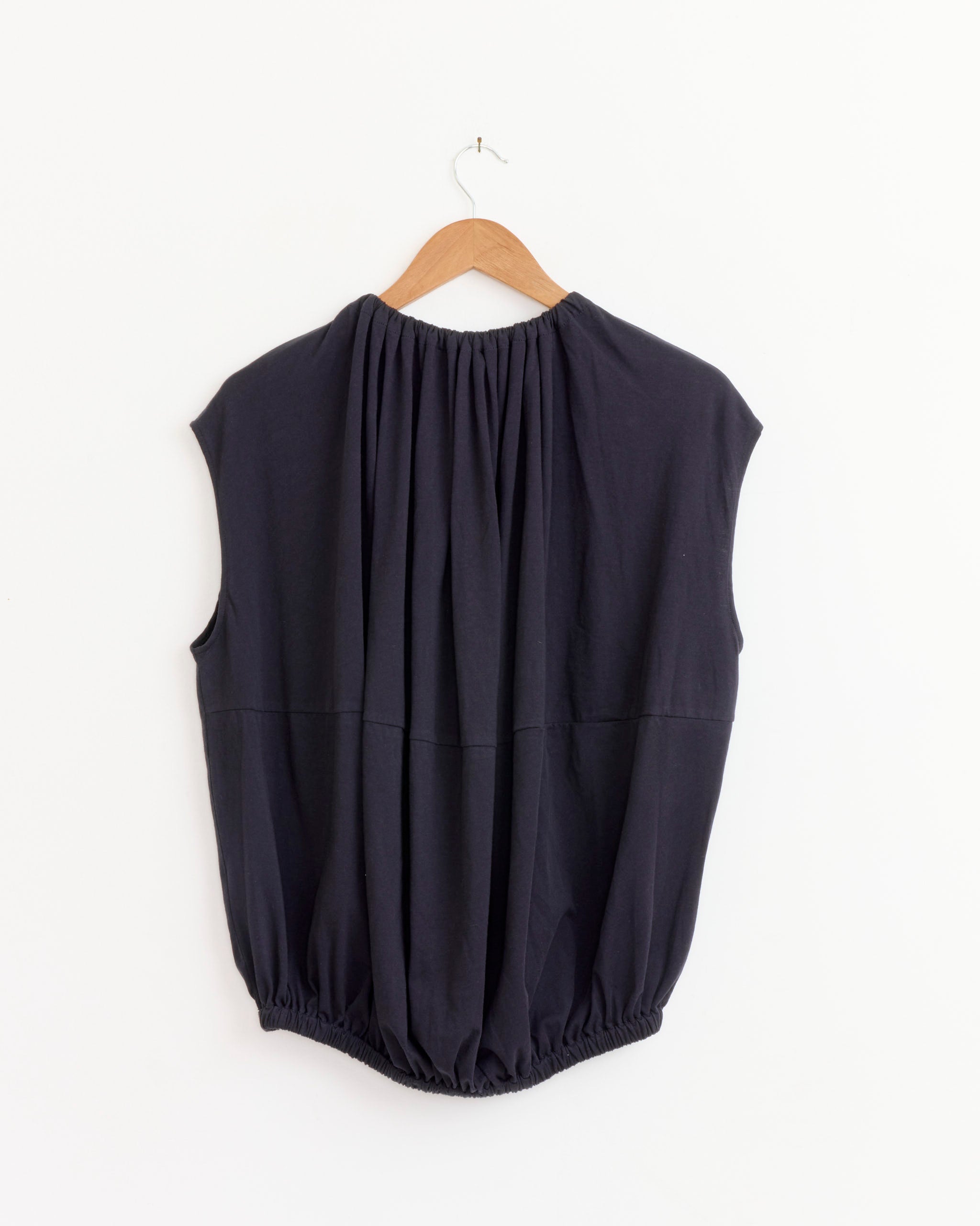 Tibi Shirred Circular T-Shirt - Dark Navy / XS (281278)