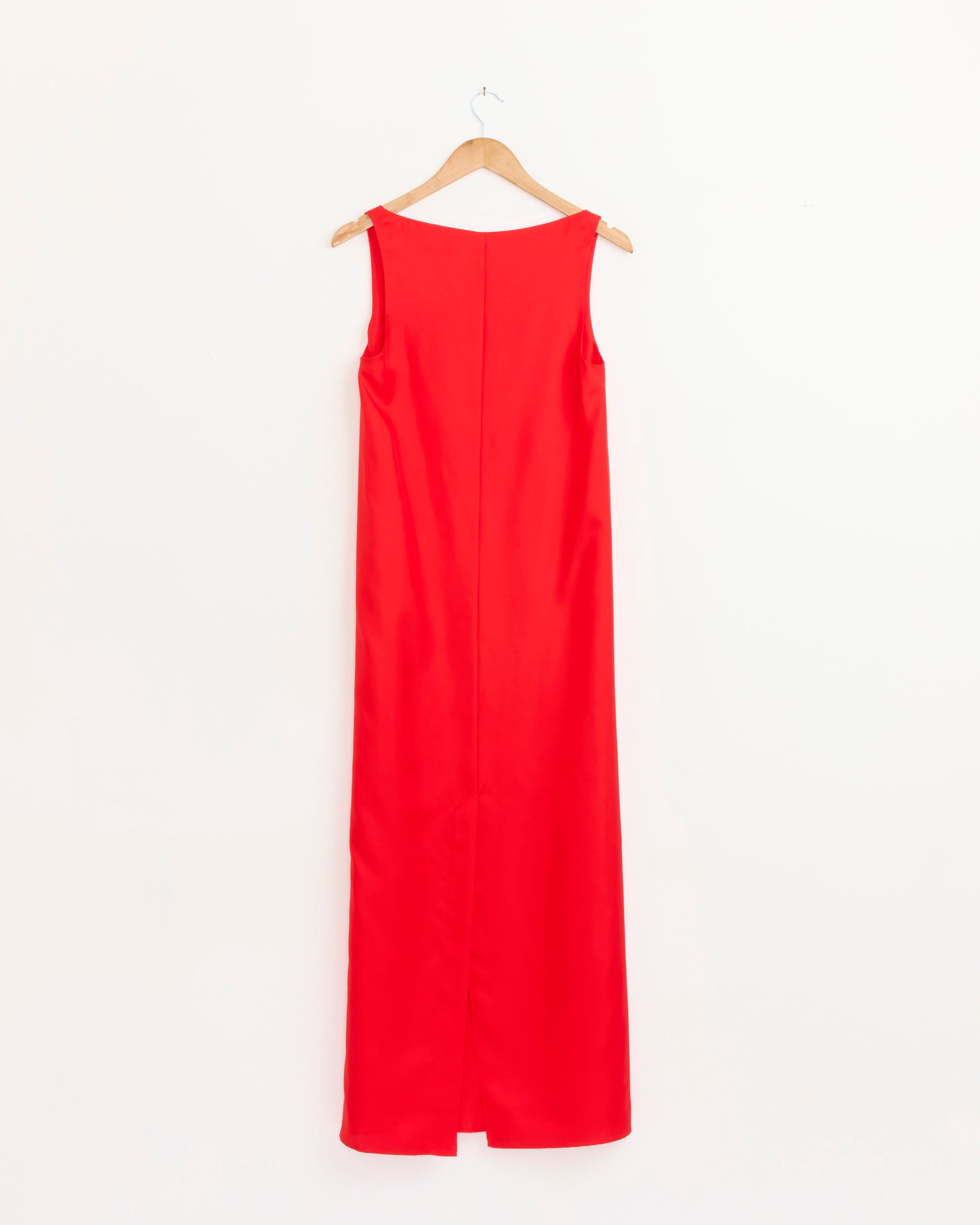 Róhe Silk Scoop Neck Dress - Red / 34 (281432)