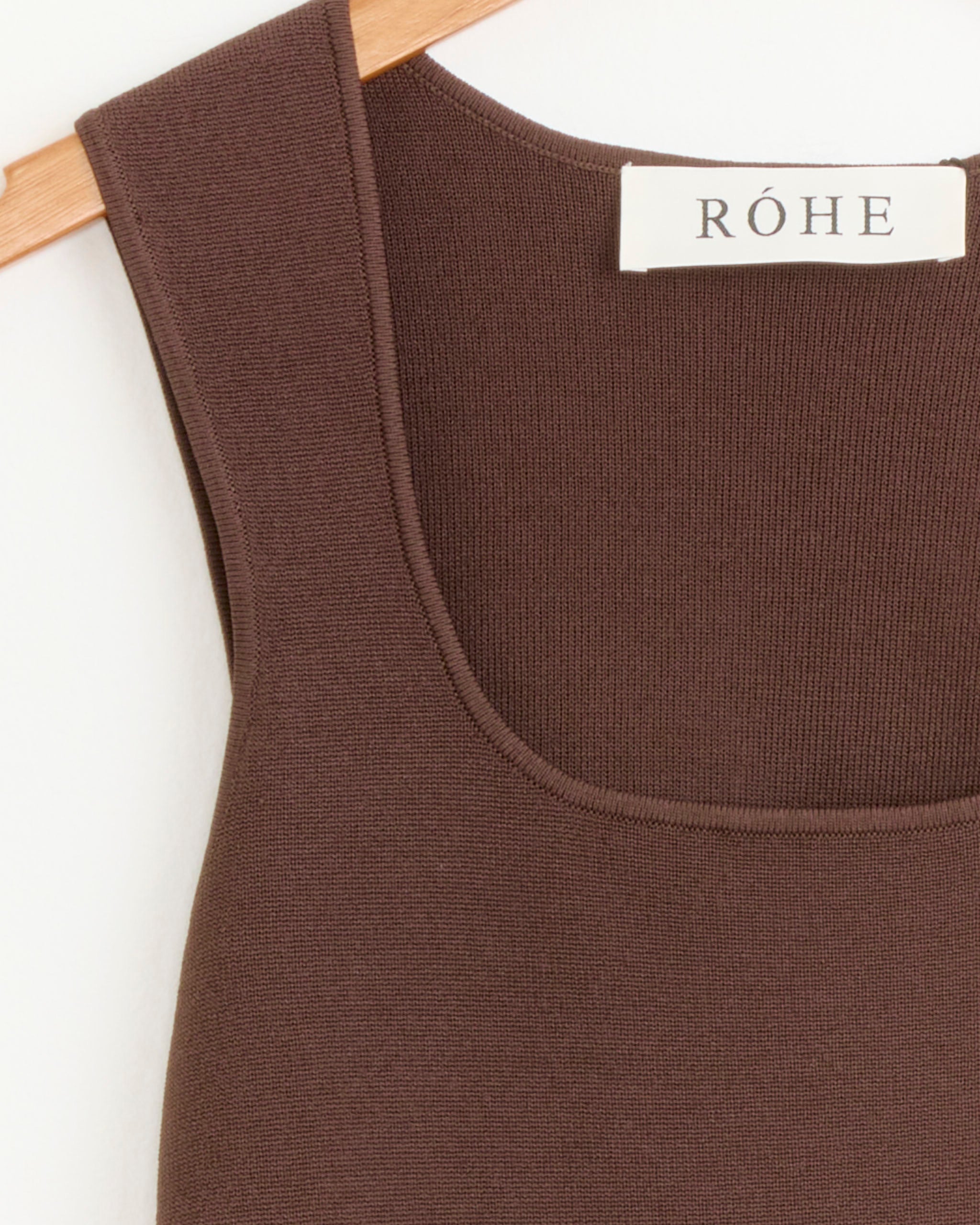 Bustier Shaped Knitted Top in Dark Chocolate