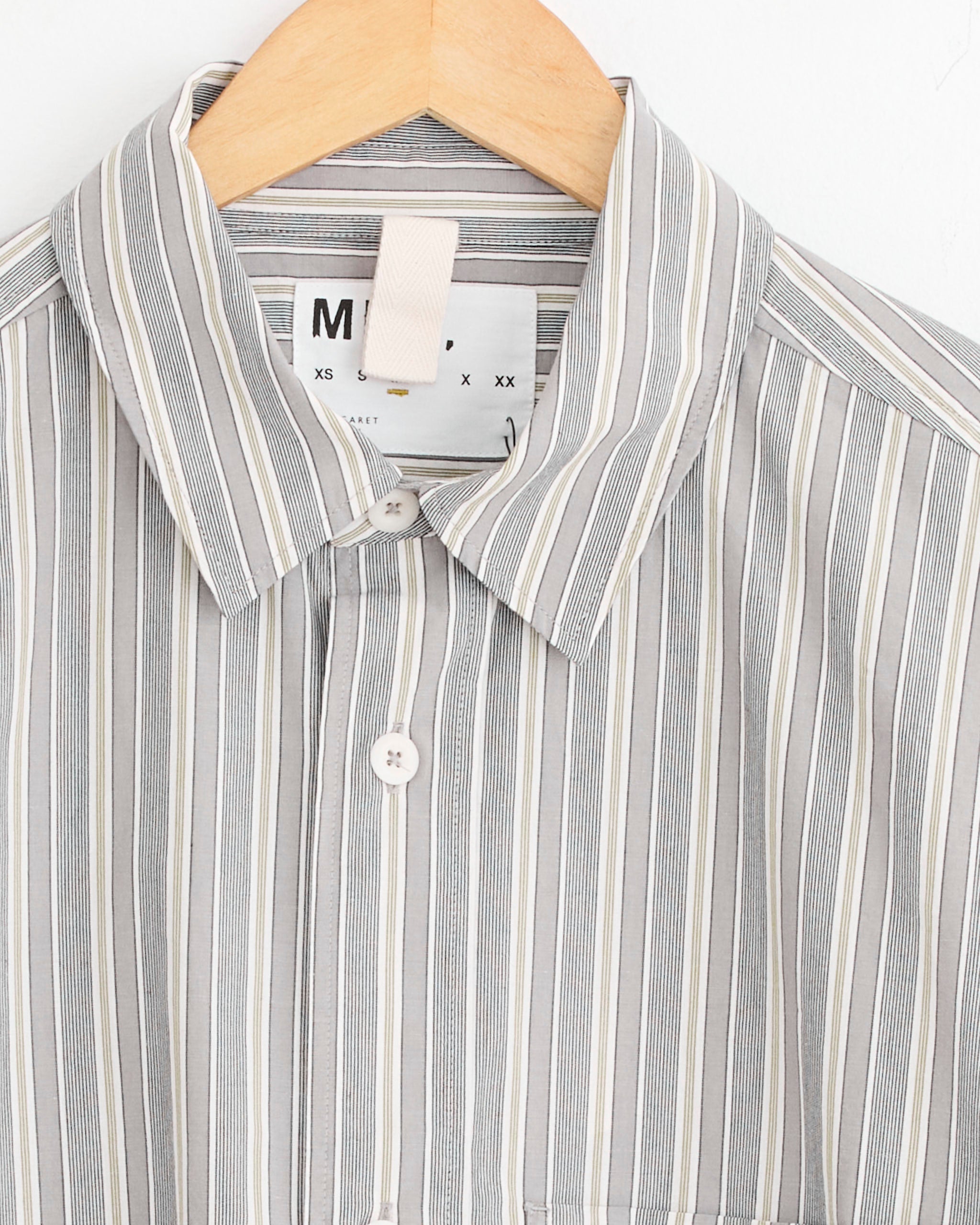 Overall Shirt in Off White/Grey/Zest