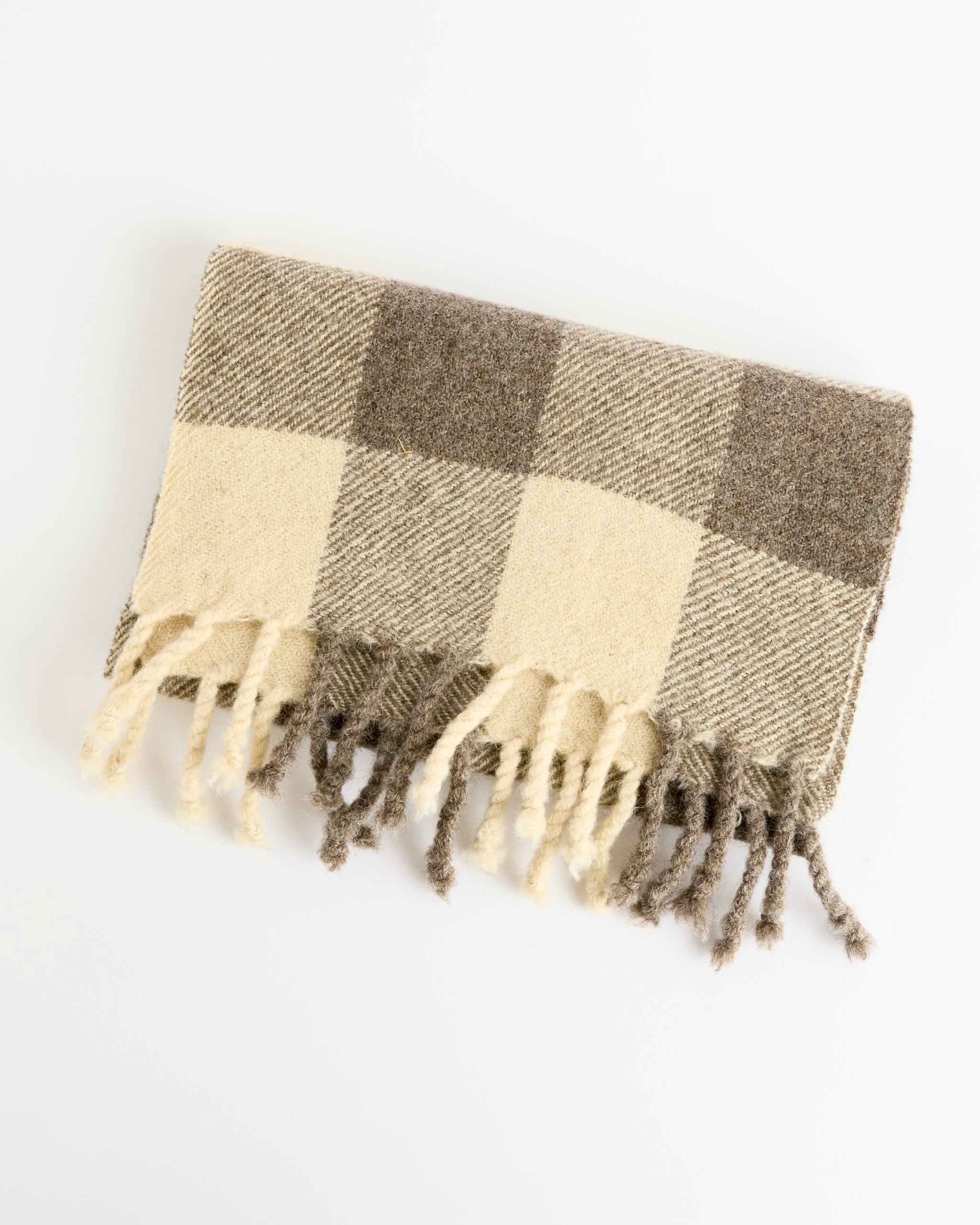 Dana Lee Brown Felted Blanket Scarf Broad Check Sheep's Grey - Sheep's Grey / OS (281617)