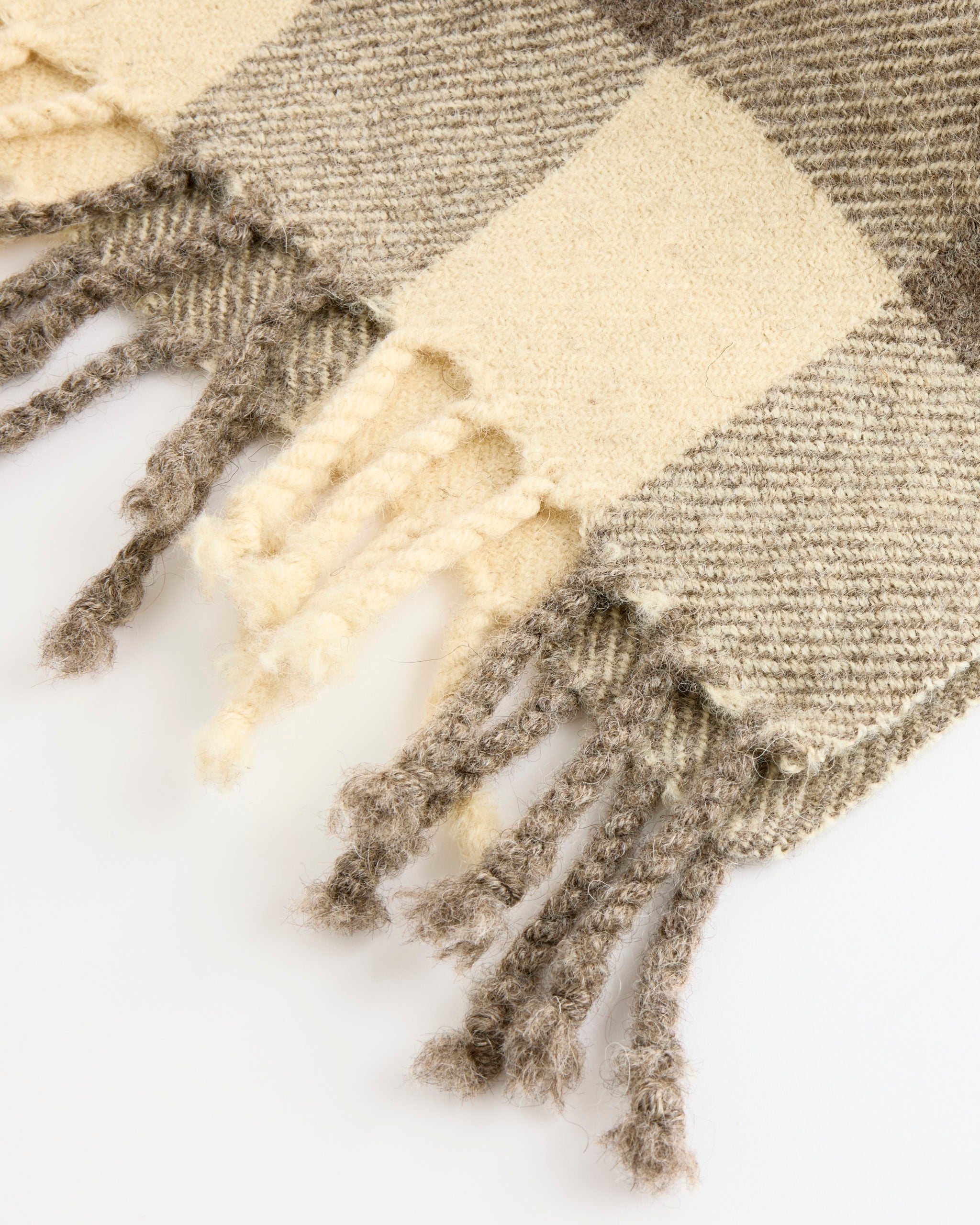 Dana Lee Brown Felted Blanket Scarf Broad Check Sheep's Grey - Sheep's Grey / OS (281617)