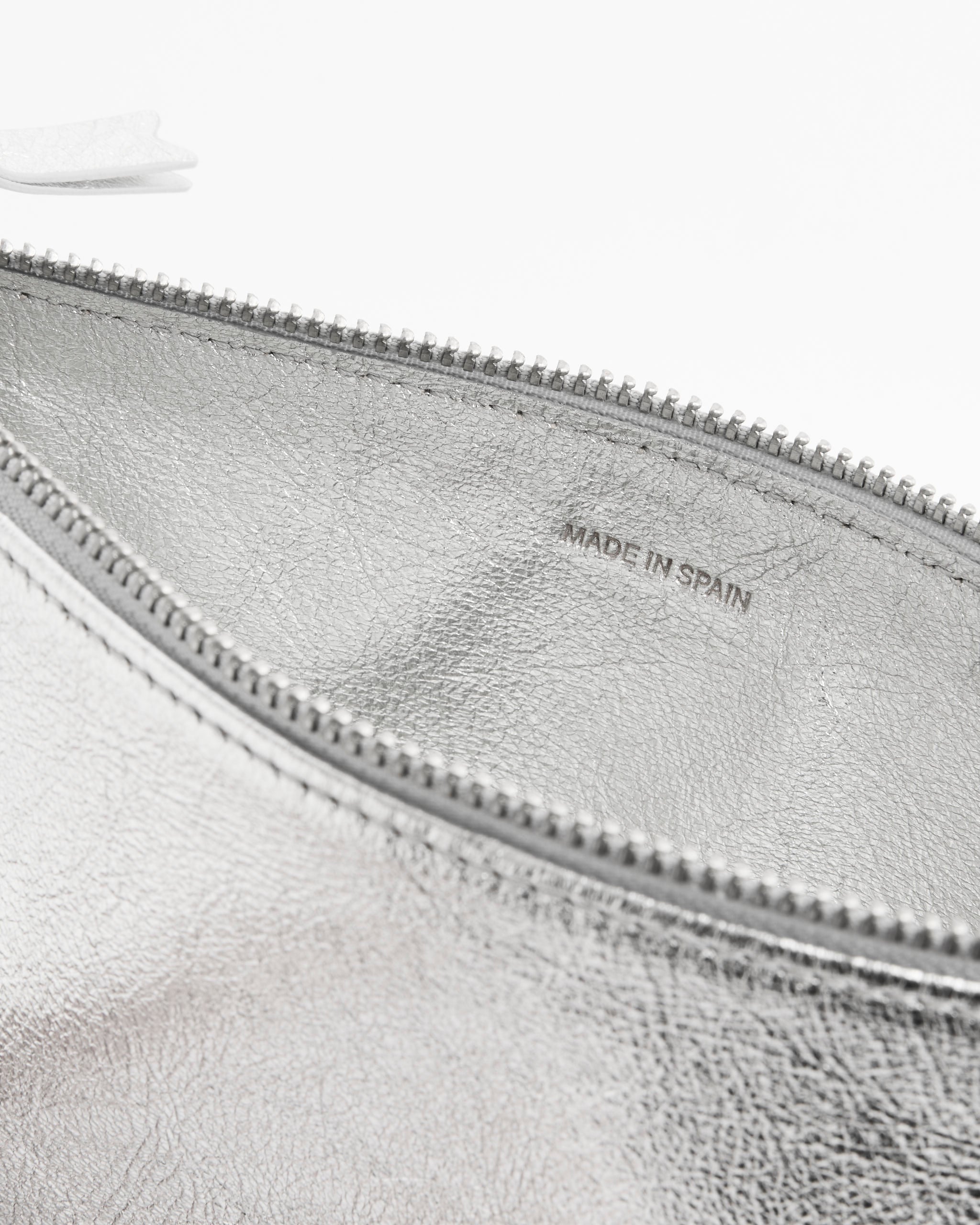 Large Zip Pouch in Silver