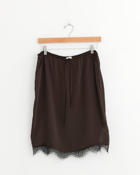 Fine Lace Skirt in Bark