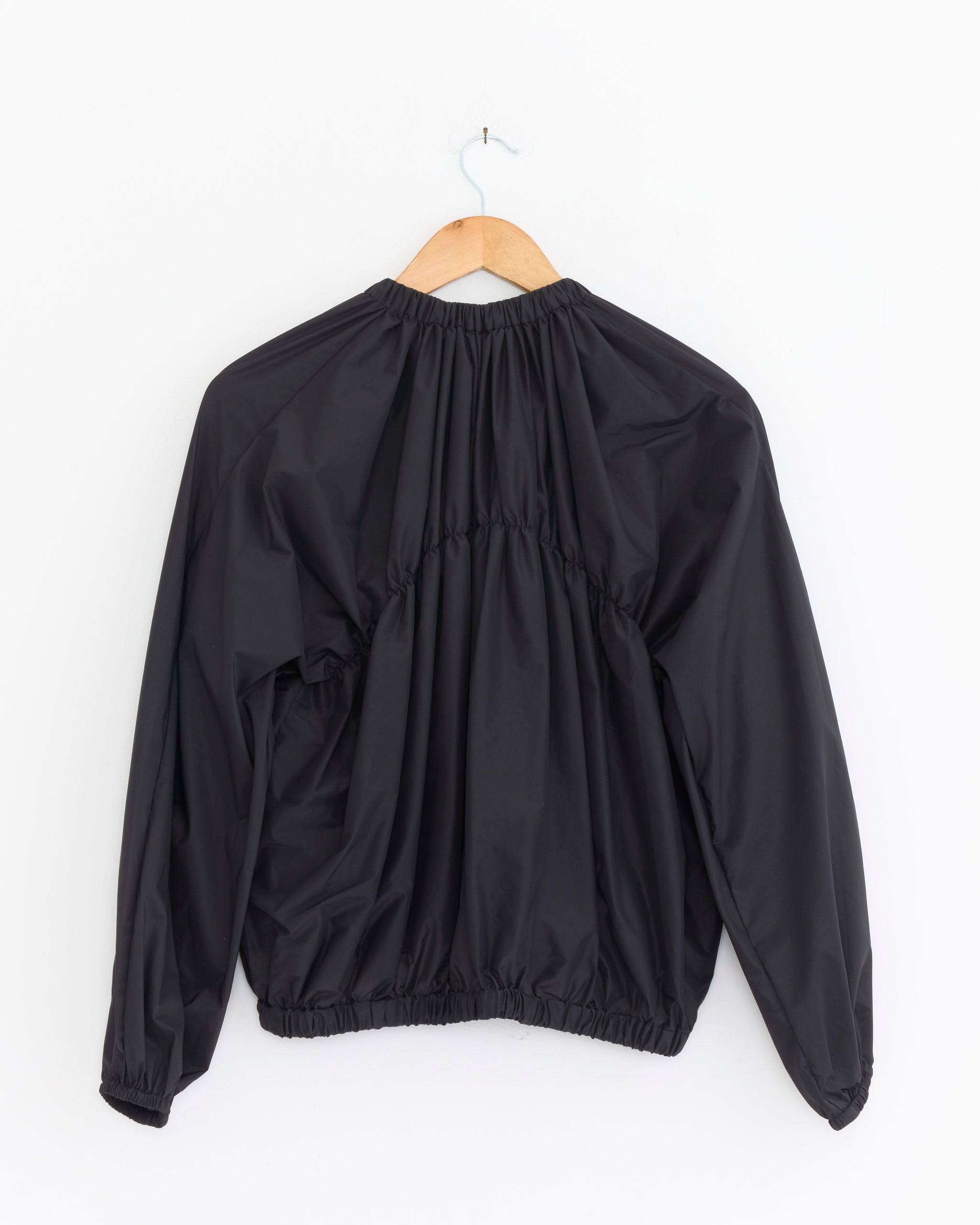 Nylon Shirring Jumper in Charcoal