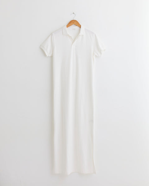Piqué Polo Dress in White White / 1