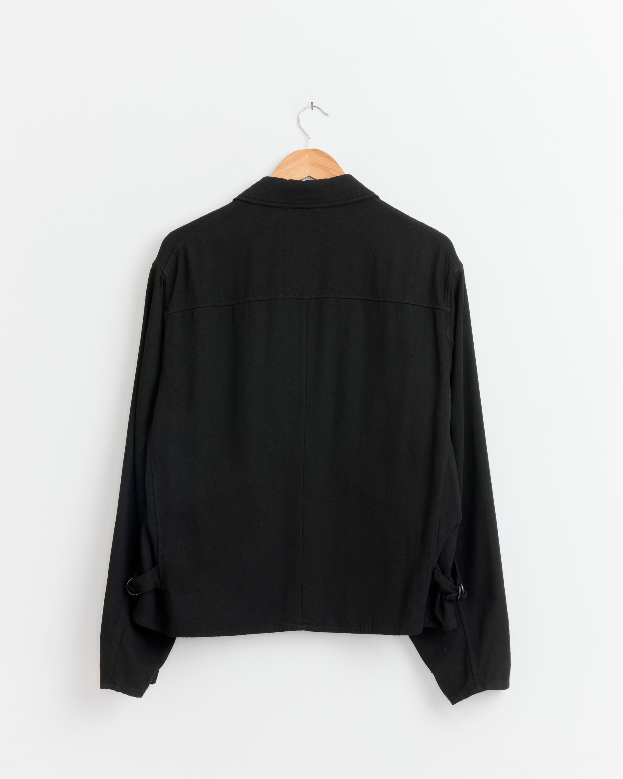 Comoli Silk Nep Zip Short Jacket - Black / 2 (282277)