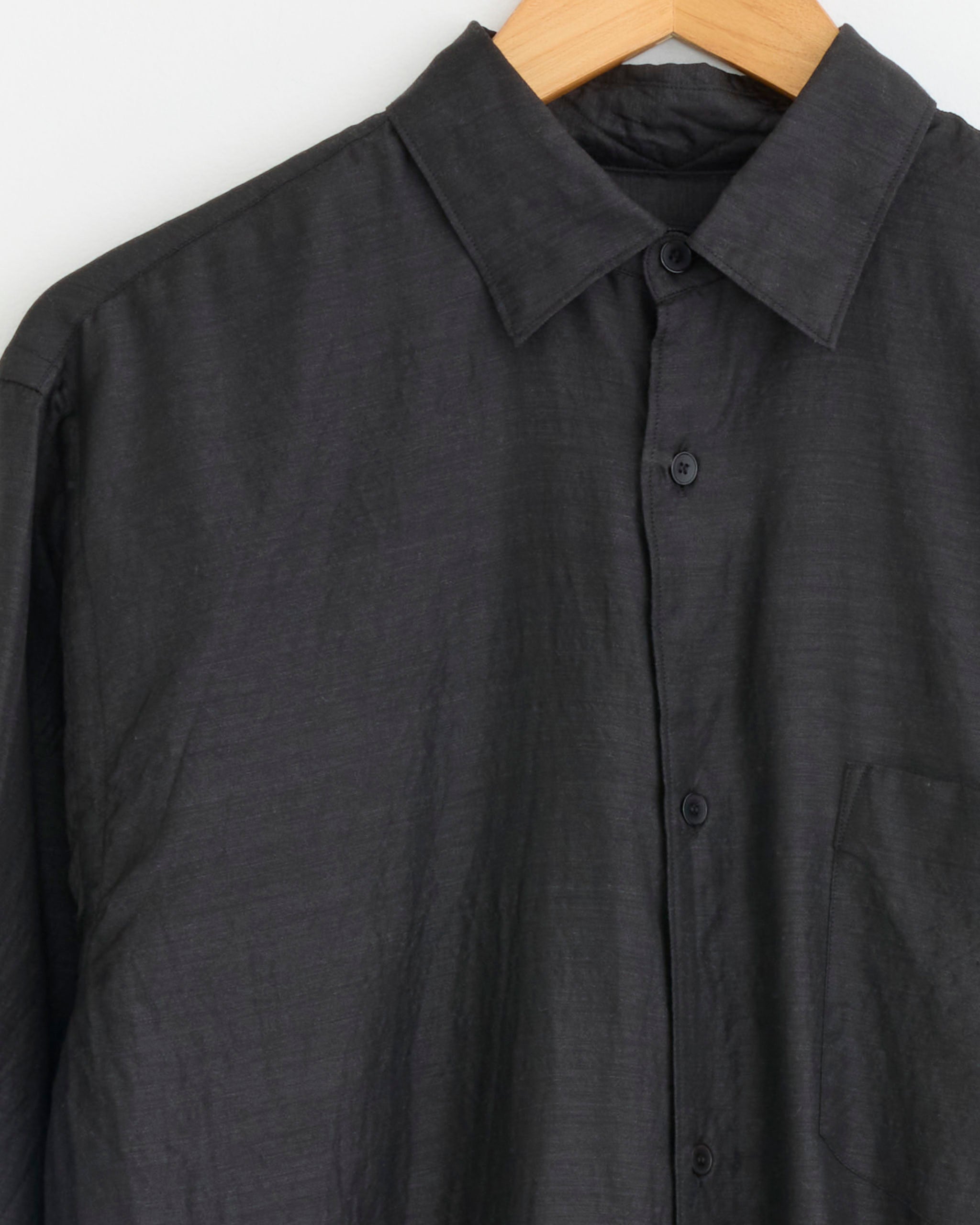 Comoli Wool Silk Shirt - Charcoal / 2 (282300)