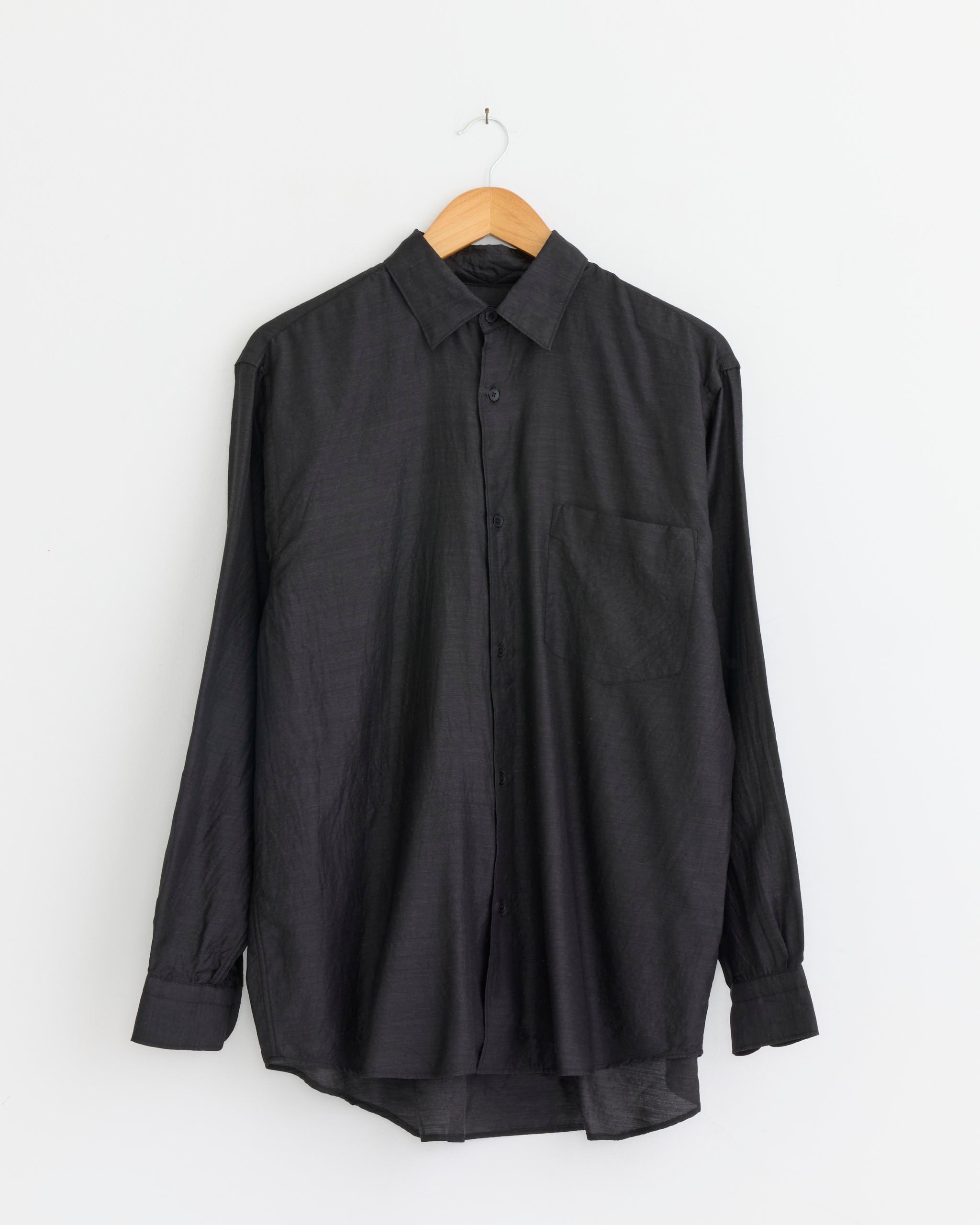 Comoli Wool Silk Shirt - Charcoal / 2 (282300)