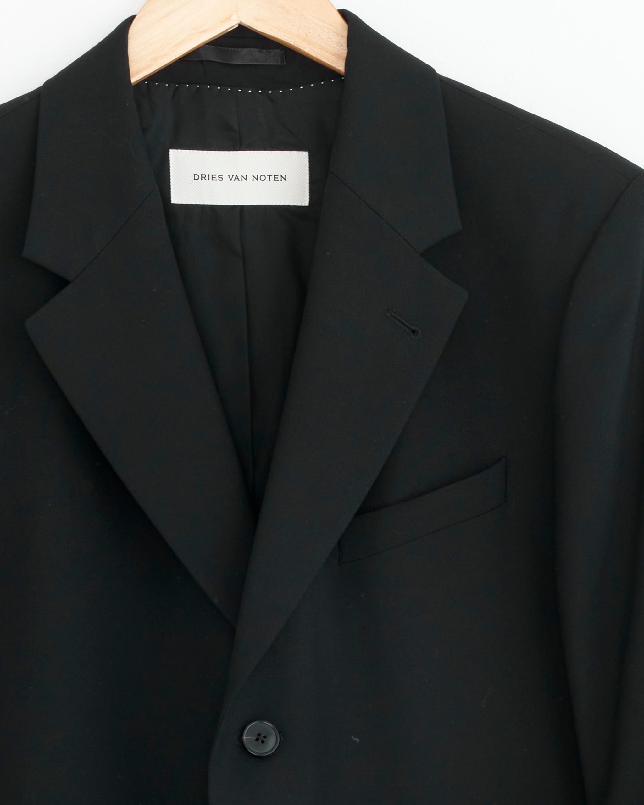 DRIES VAN NOTEN ブラック スーツ 46 Loose Fit Suit in Black