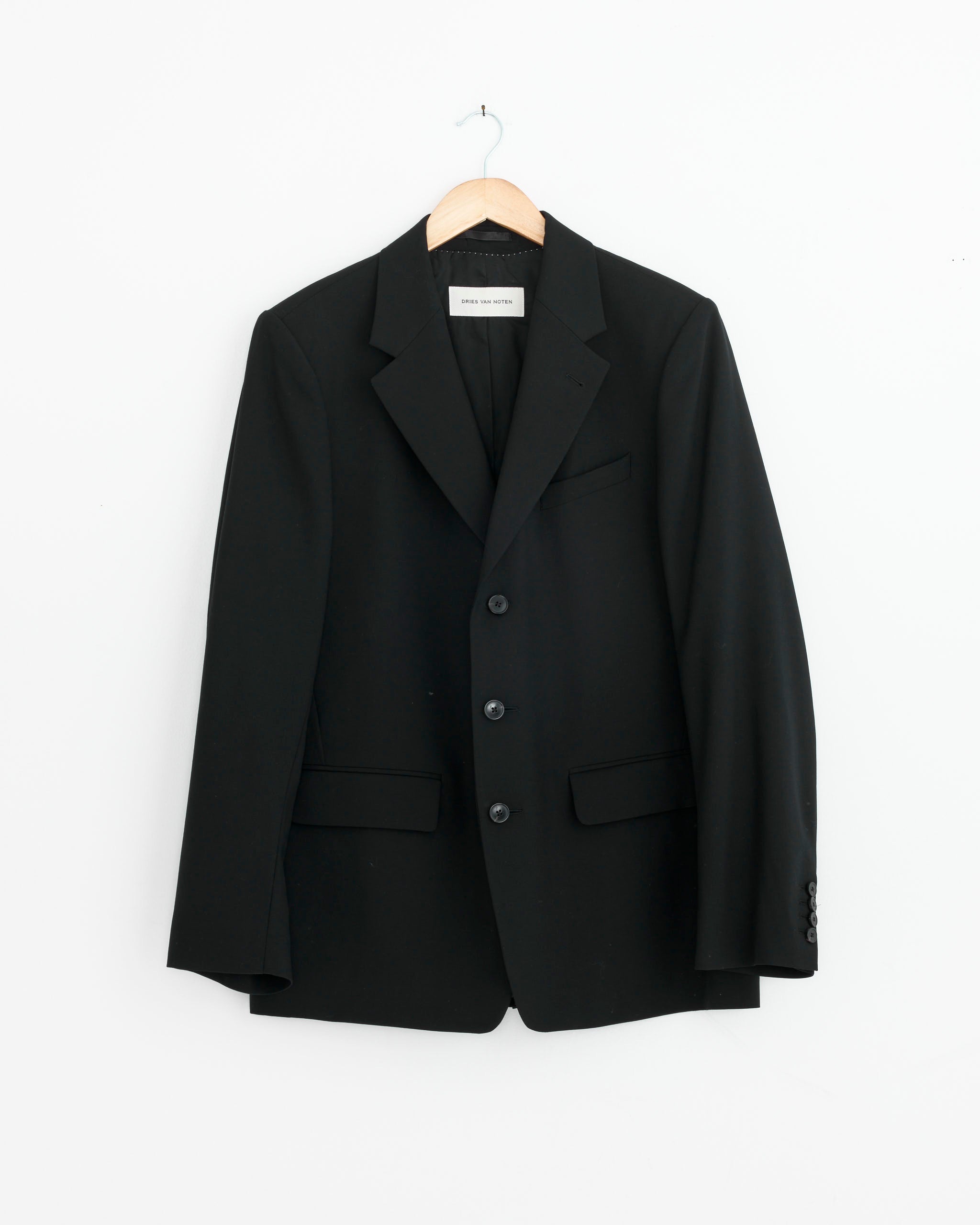 DRIES VAN NOTEN ブラック スーツ 46 Loose Fit Suit in Black