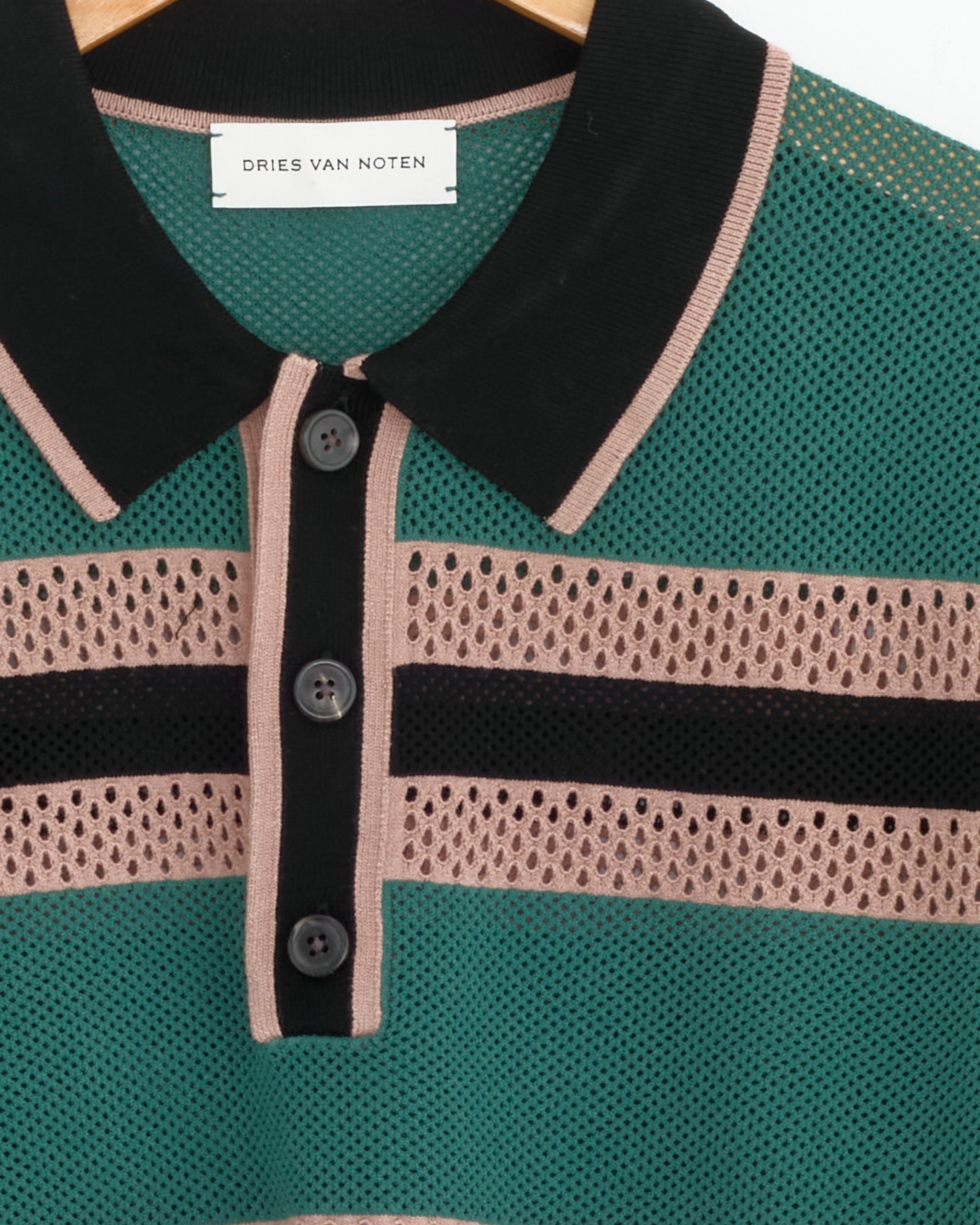 Stripe Polo in Pine