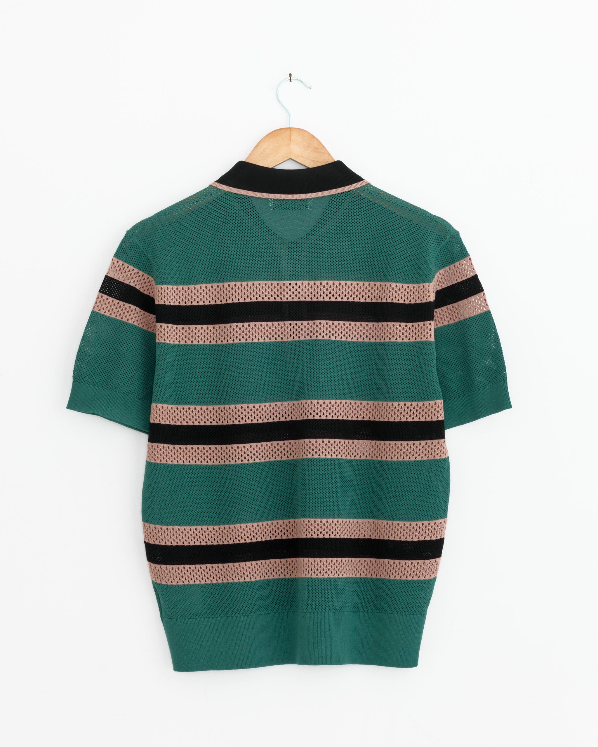 Stripe Polo in Pine