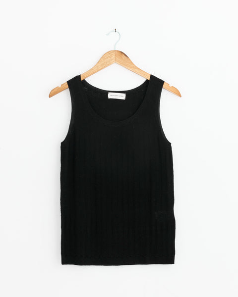 Knit Tank Top in Black