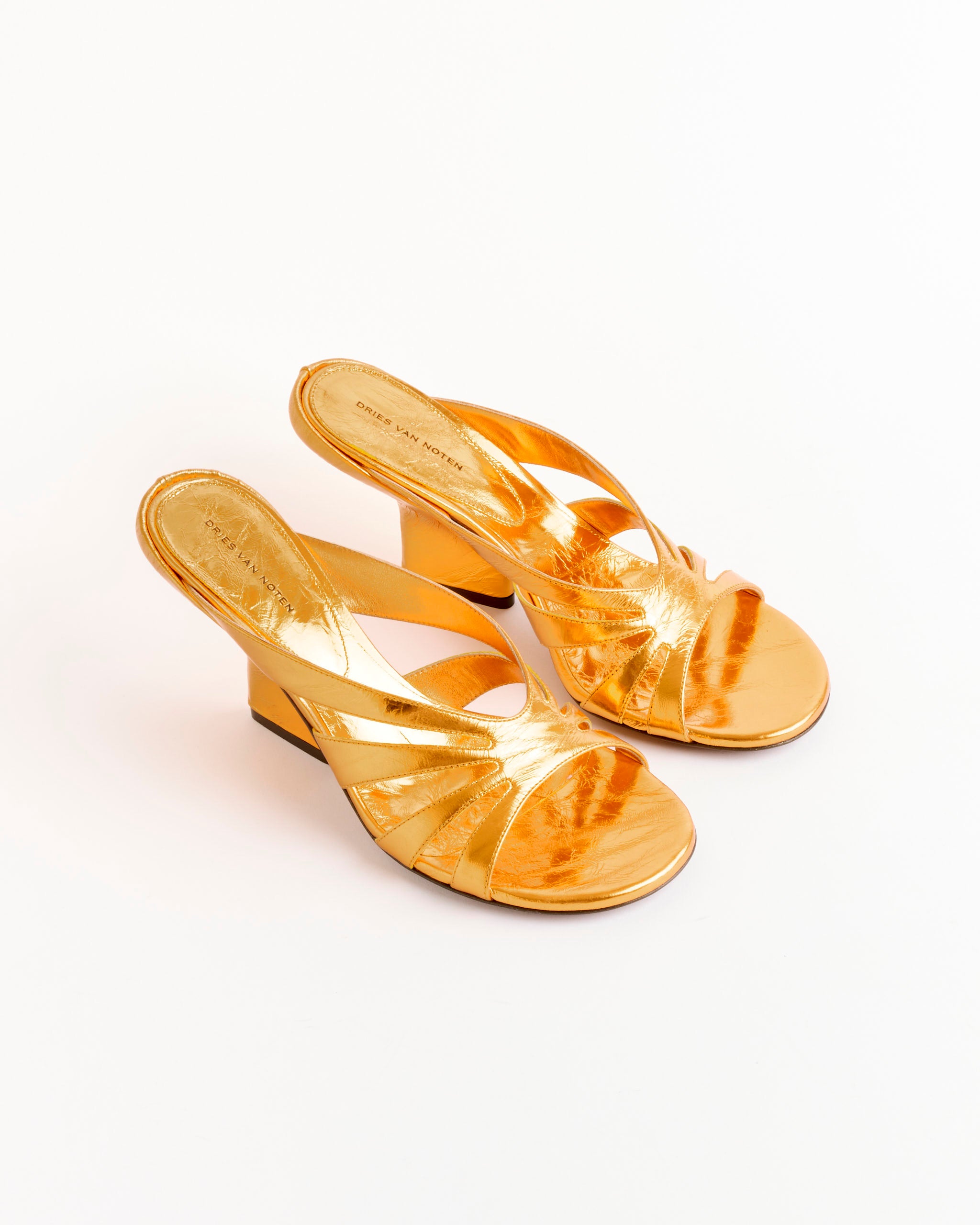 dries van noten ミュールサンダル Leather Mules in Orange