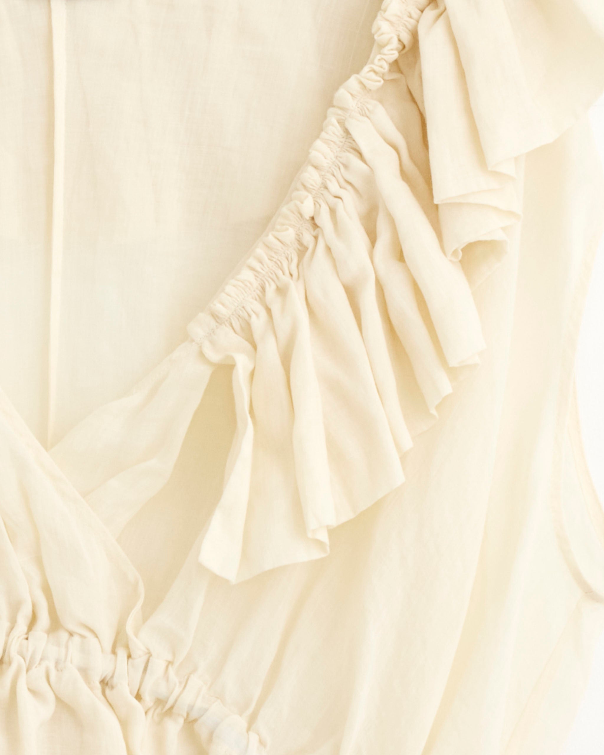 Ruffled Top in Ivory