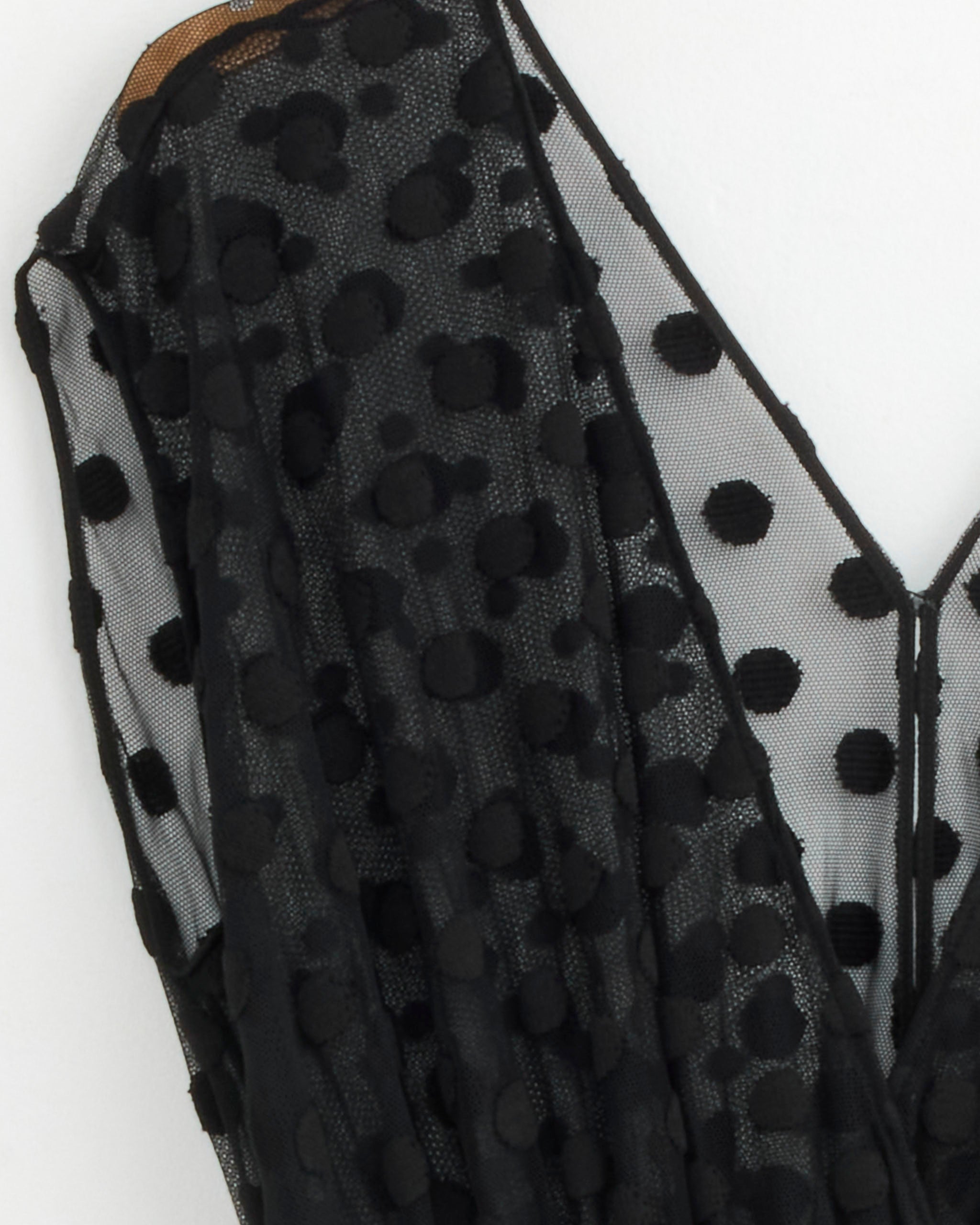 zara ruffled dotted mesh dress lace insert with a midweight net knit fabric ZARA RUFFLED SATIN EFFECT POLKA