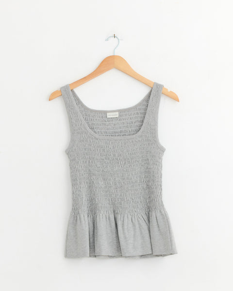 Peplum Top in Grey Melange