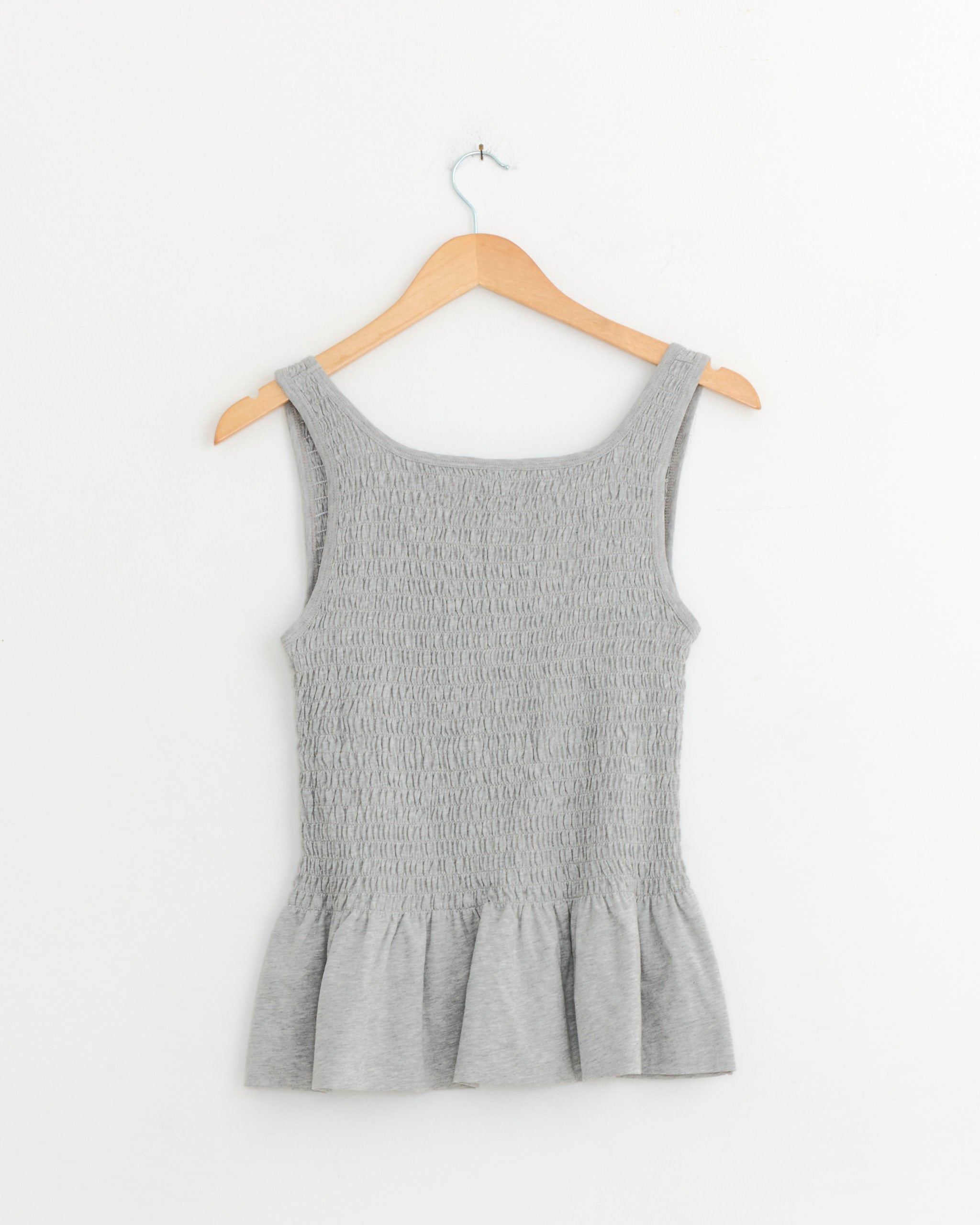 Peplum Top in Grey Melange