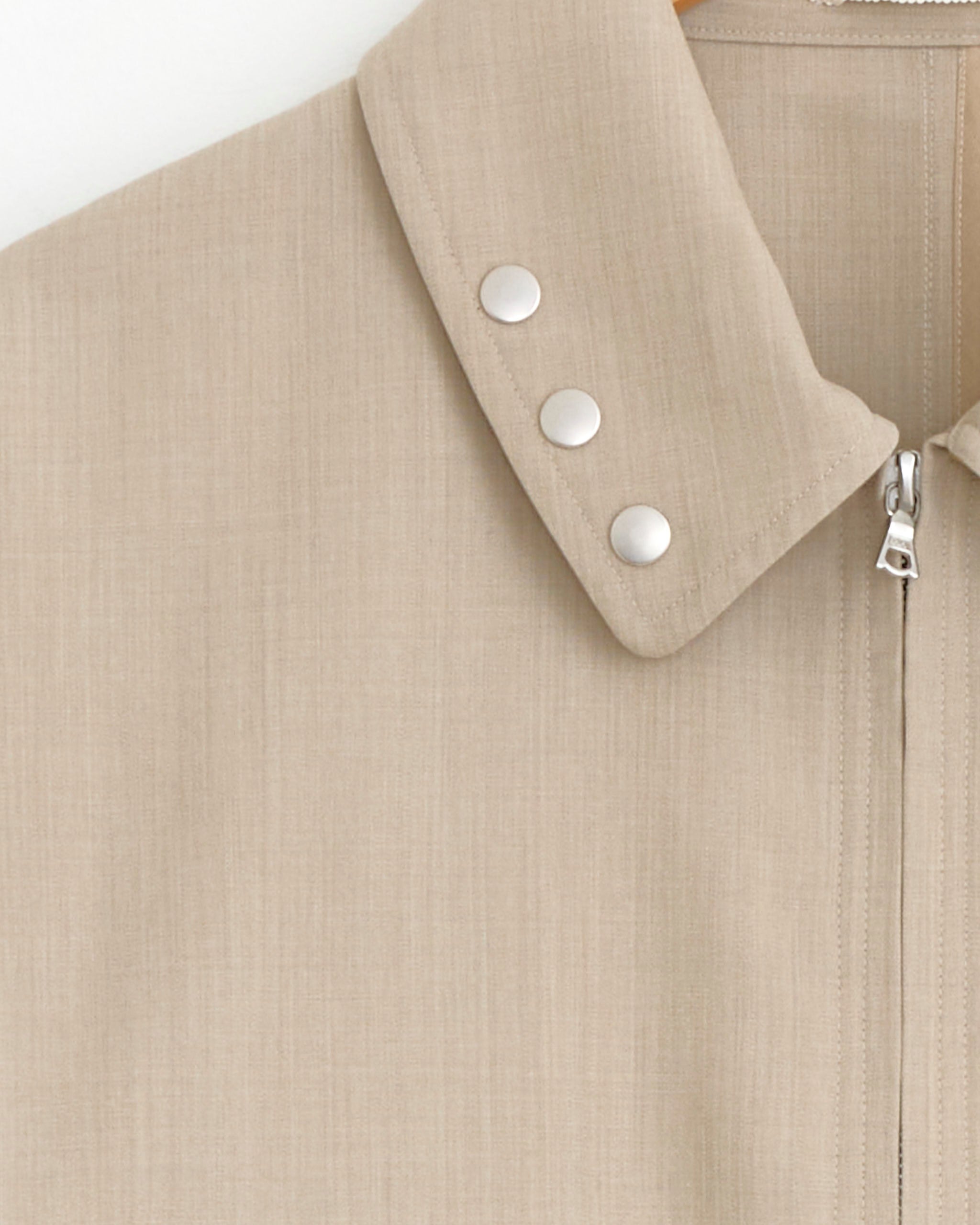 Wool Max Canvas Blouson in Top Grey Beige