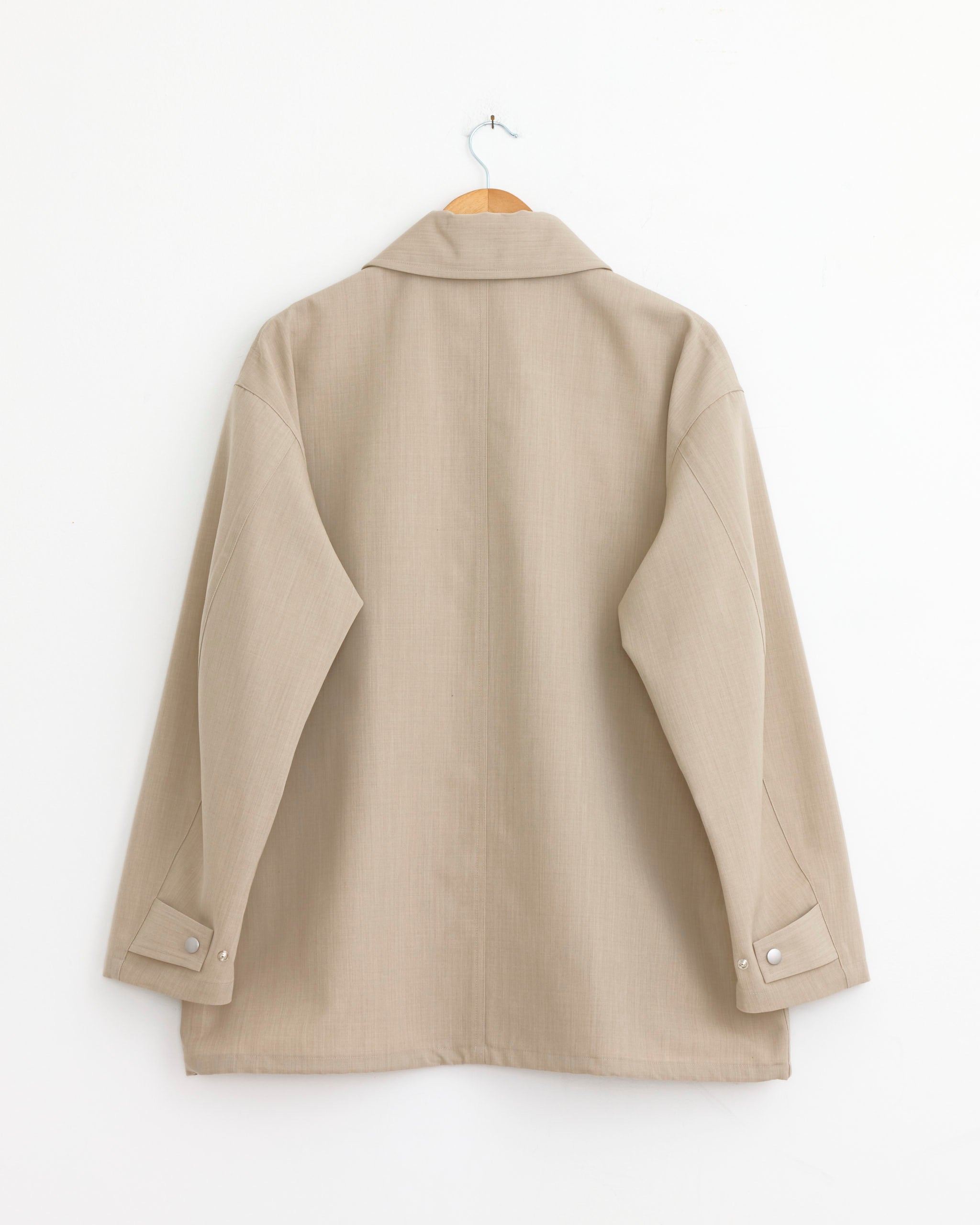 Wool Max Canvas Blouson in Top Grey Beige