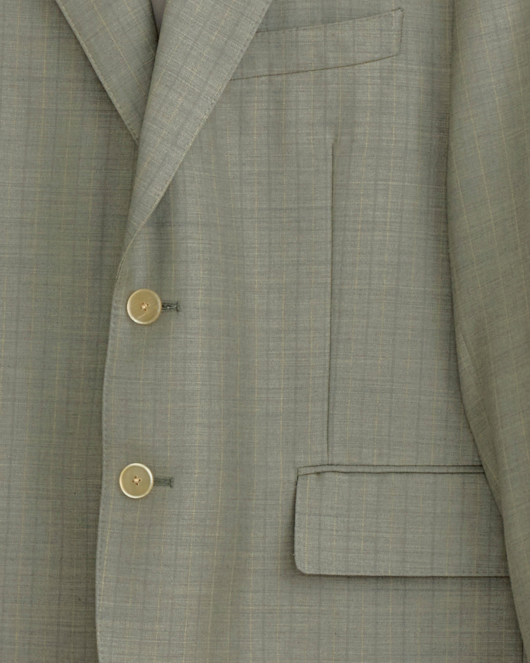 Bluefaced Wool Stripe Jacket in Khaki Grey